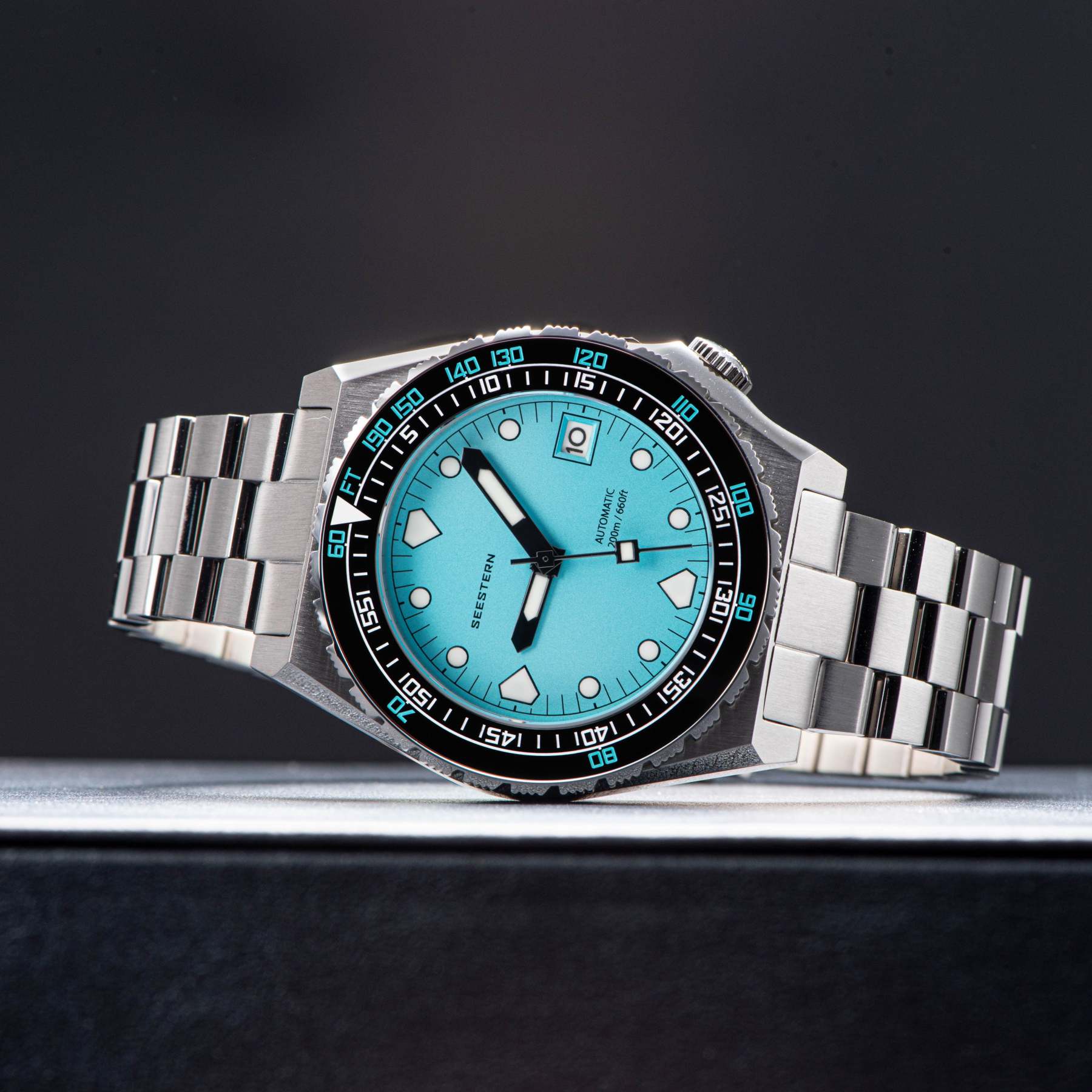 Seestern Vintage 407 600T Light Blue Dial Ceramic Bezel-TIME.SHOP