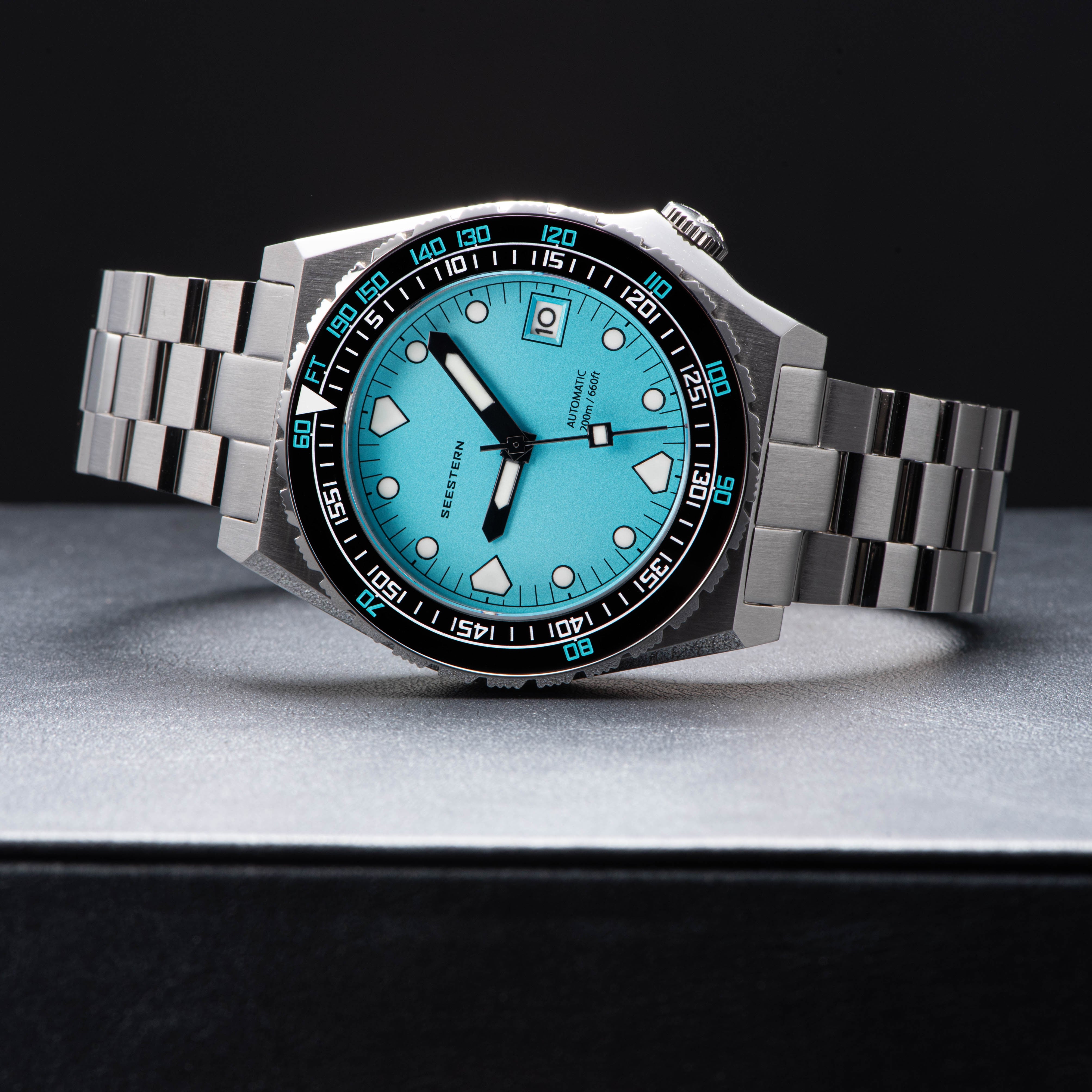 Seestern Vintage 407 600T Light Blue Dial Ceramic Bezel-TIME.SHOP