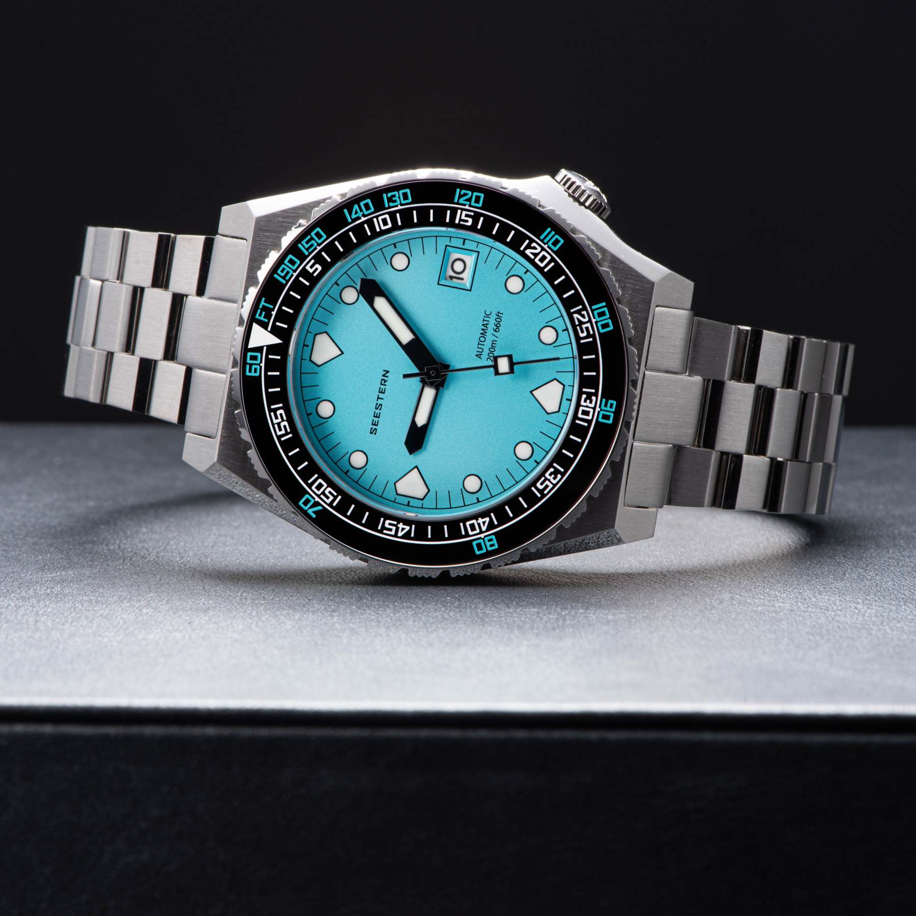 Seestern Vintage 407 600T Light Blue Dial Ceramic Bezel-TIME.SHOP