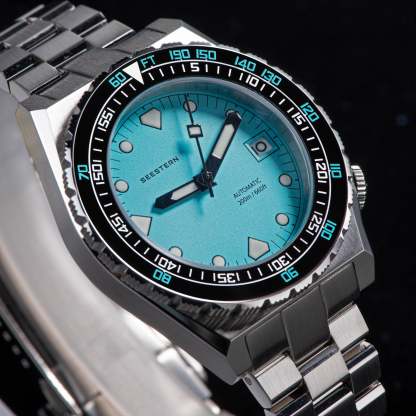 Seestern Vintage 407 600T Light Blue Dial Ceramic Bezel-TIME.SHOP