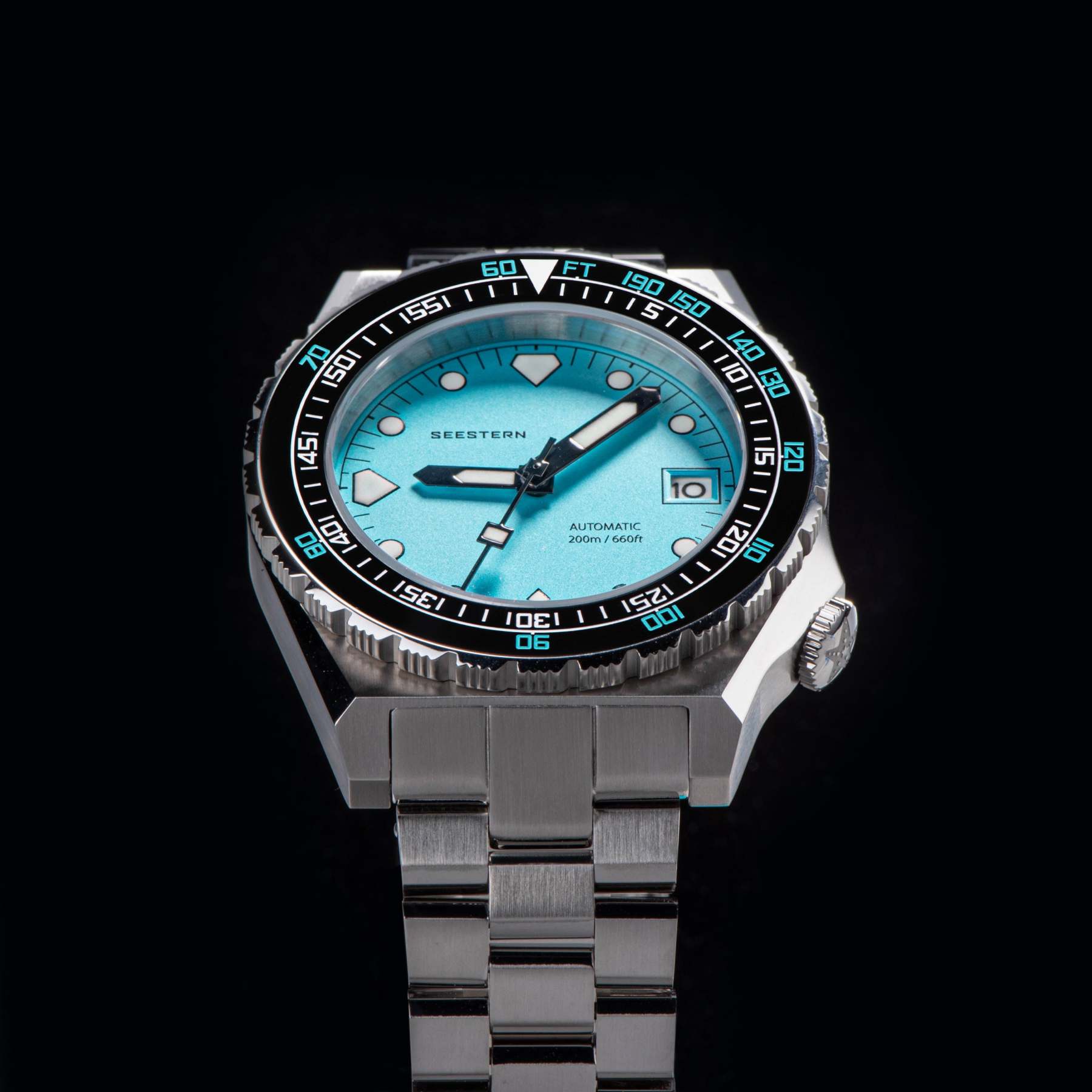 Seestern Vintage 407 600T Light Blue Dial Ceramic Bezel-TIME.SHOP