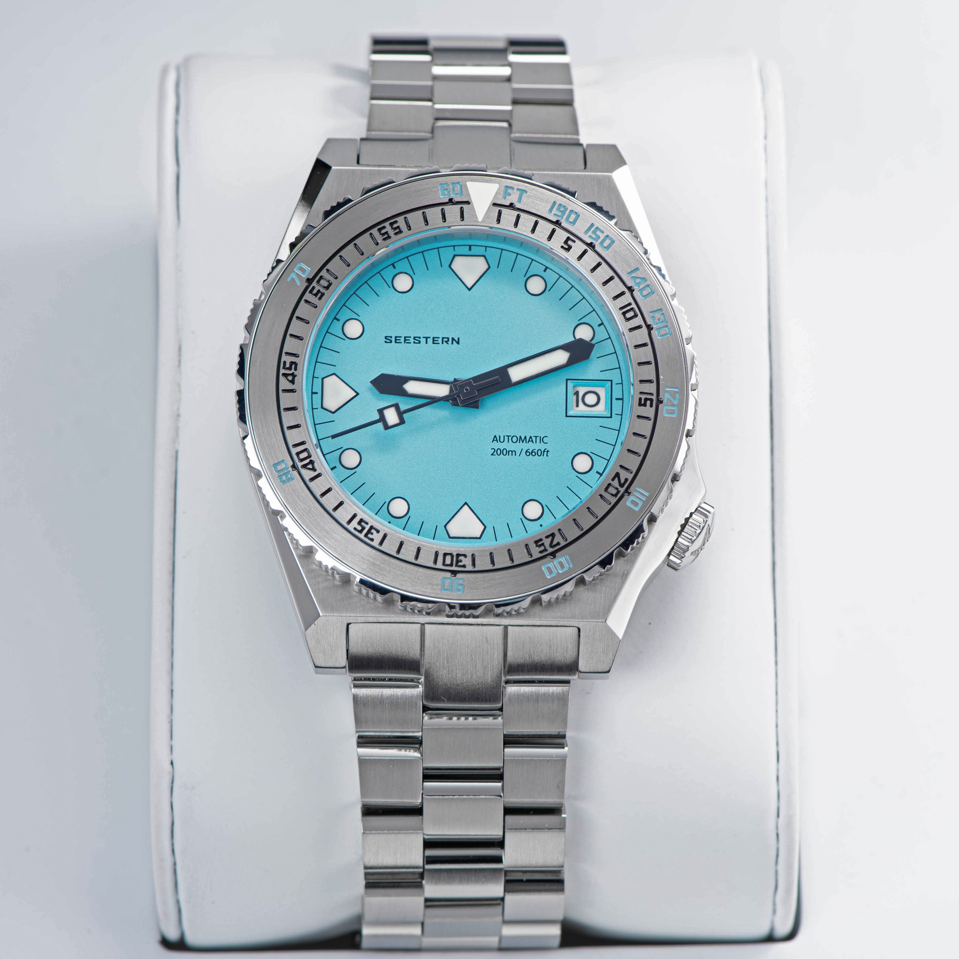Seestern Vintage 407 600T Light Blue Dial Ceramic Bezel-TIME.SHOP