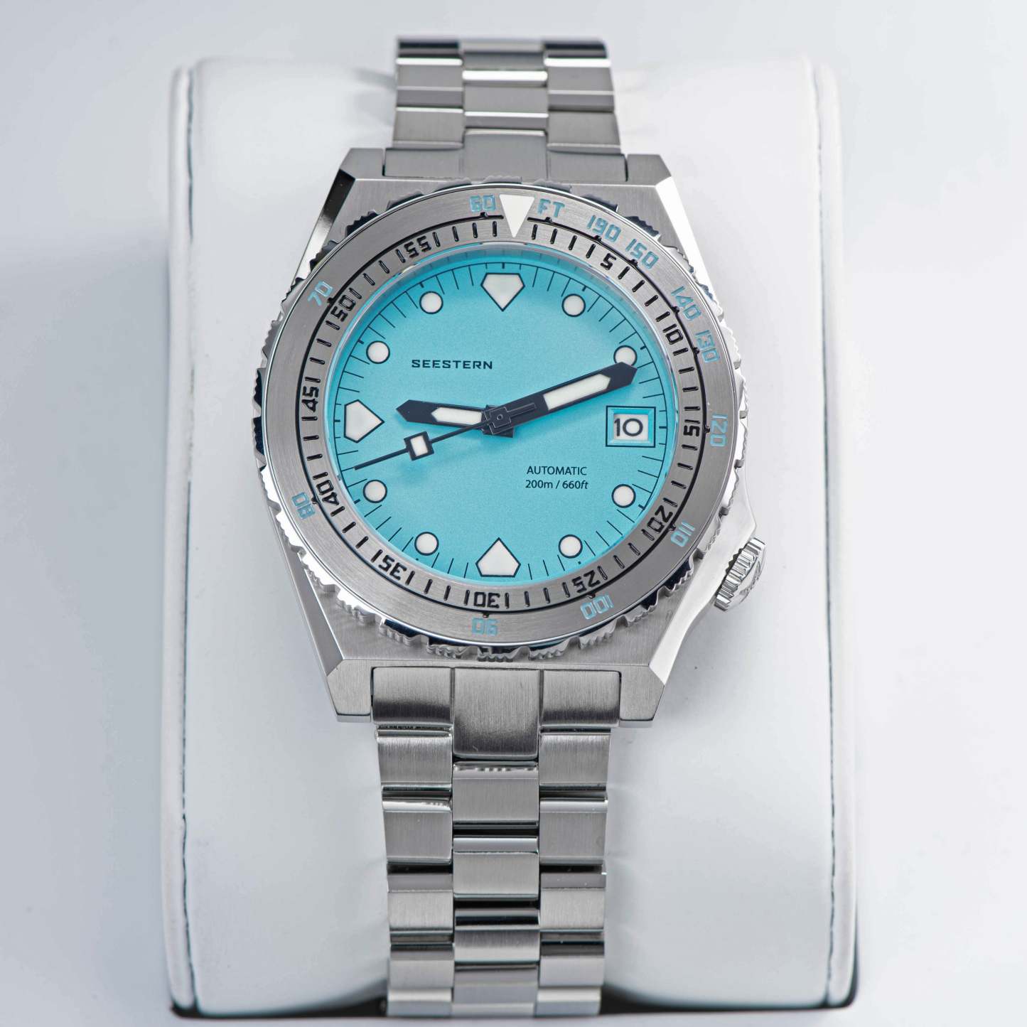 Seestern Vintage 407 600T Light Blue Dial Ceramic Bezel-TIME.SHOP