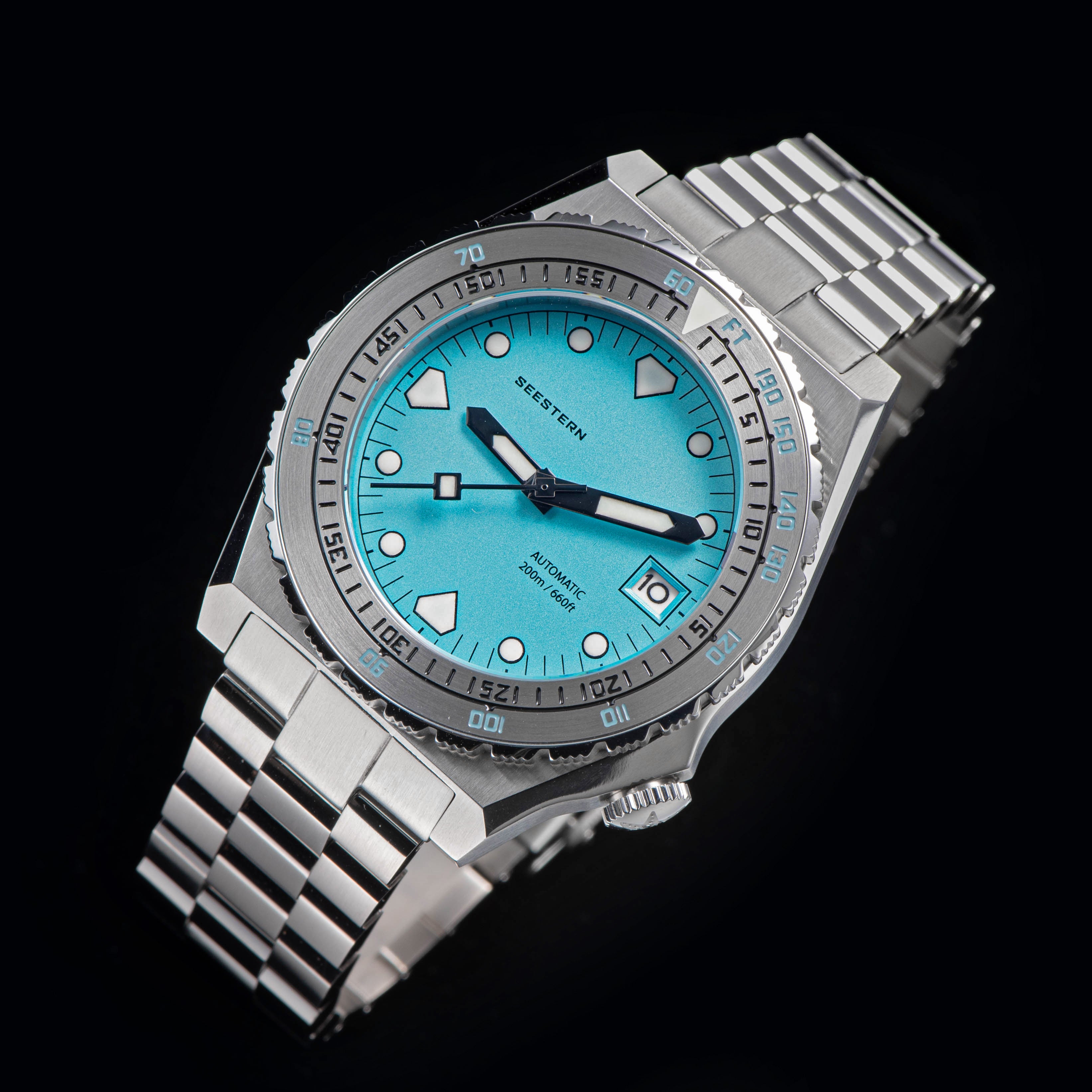 Seestern Vintage 407 600T Light Blue Dial Ceramic Bezel-TIME.SHOP