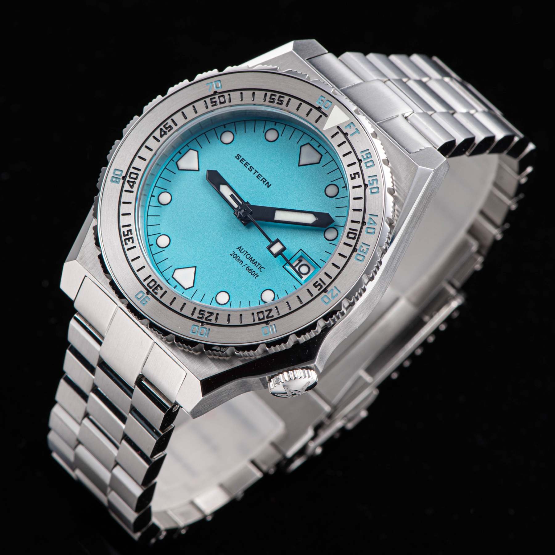 Seestern Vintage 407 600T Light Blue Dial Ceramic Bezel-TIME.SHOP