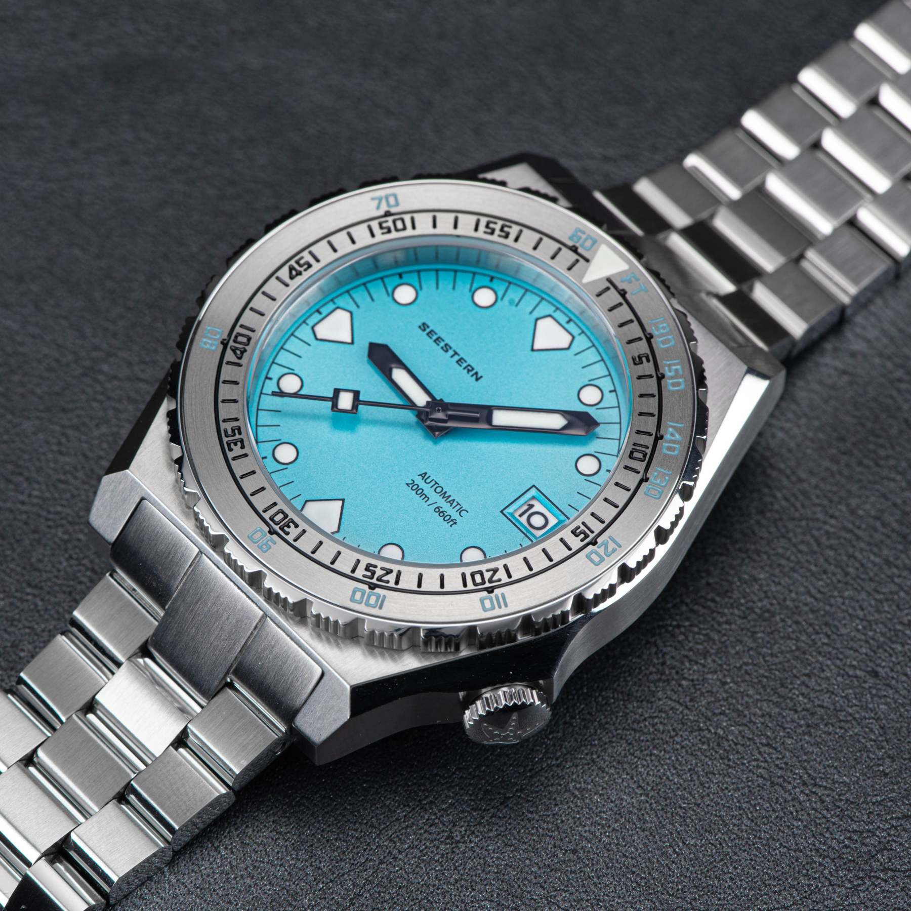 Seestern Vintage 407 600T Light Blue Dial Ceramic Bezel-TIME.SHOP