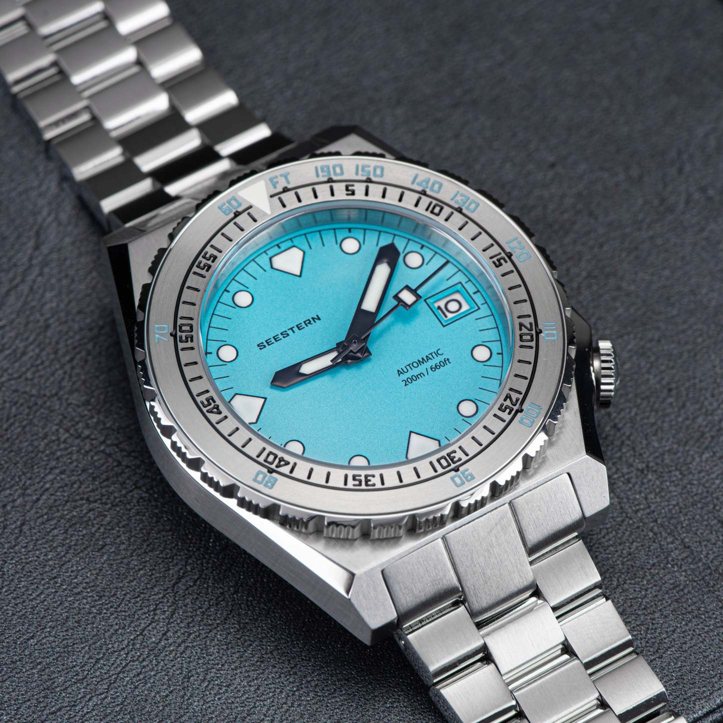 Seestern Vintage 407 600T Light Blue Dial Ceramic Bezel-TIME.SHOP