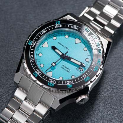Seestern Vintage 407 600T Light Blue Dial Ceramic Bezel-TIME.SHOP