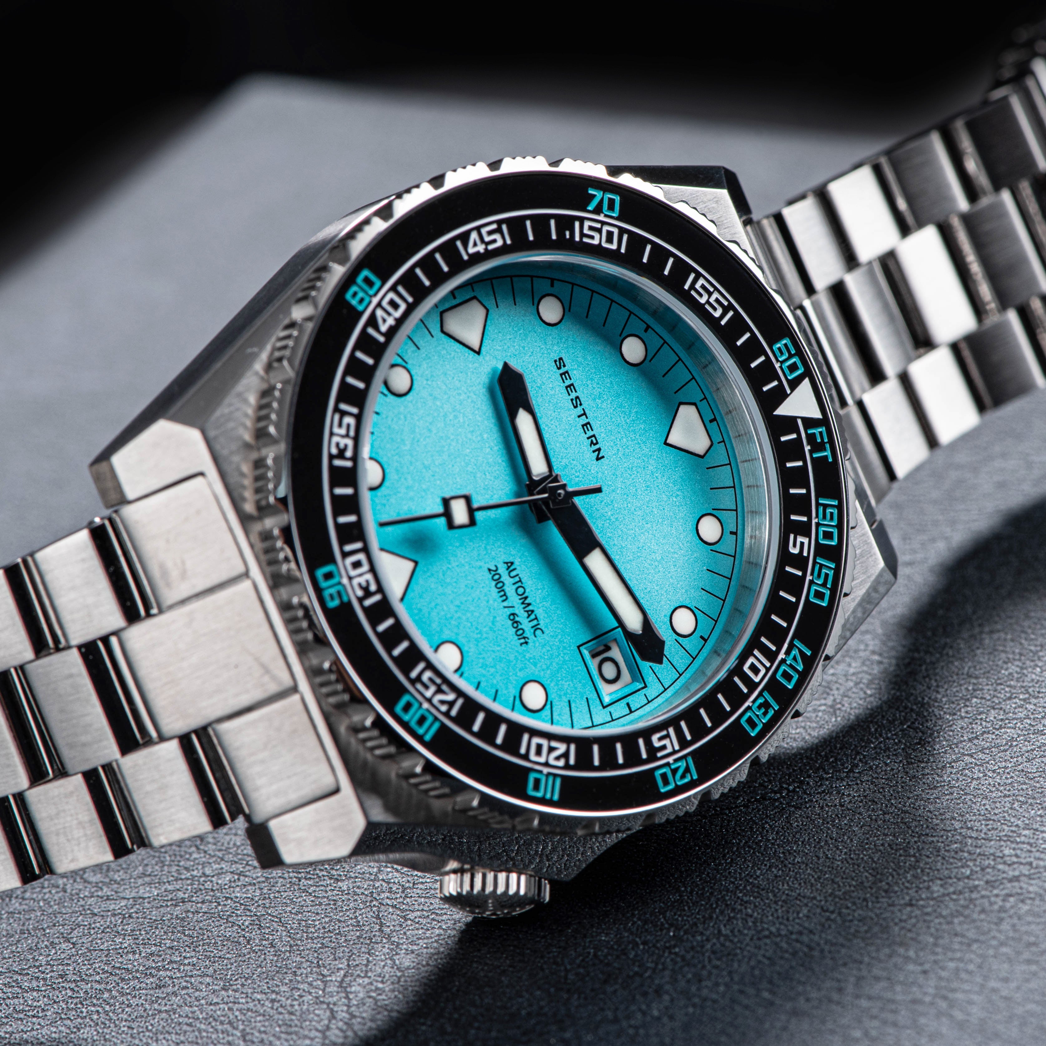 Seestern Vintage 407 600T Light Blue Dial Ceramic Bezel-TIME.SHOP