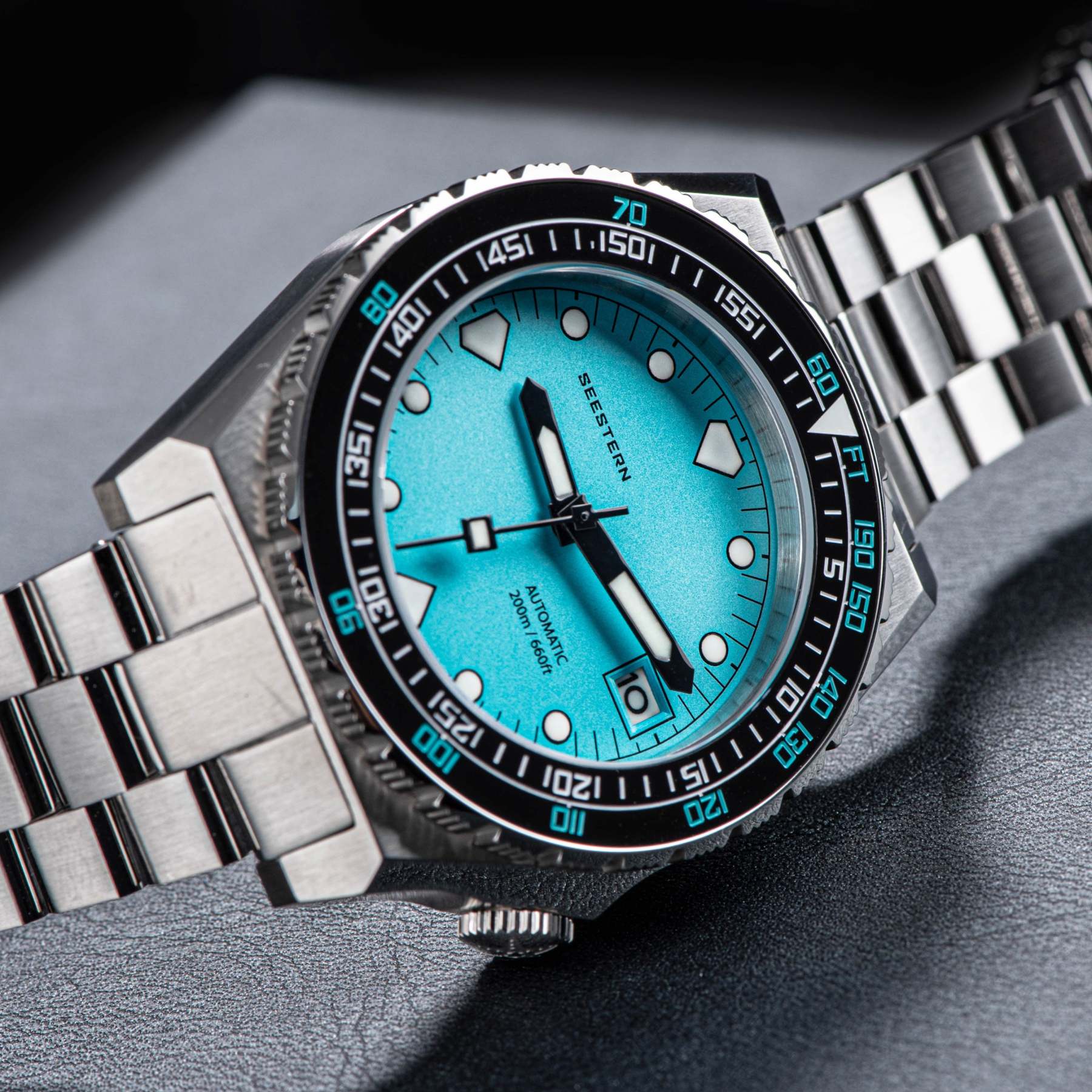 Seestern Vintage 407 600T Light Blue Dial Ceramic Bezel-TIME.SHOP