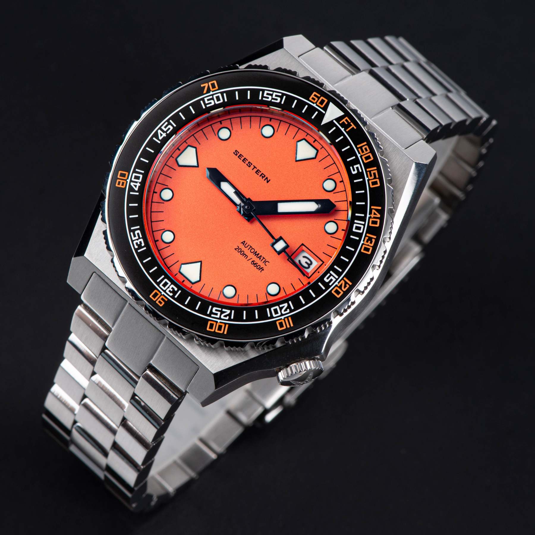 Seestern Vintage 407 600T Orange Dial Ceramic Bezel-TIME.SHOP
