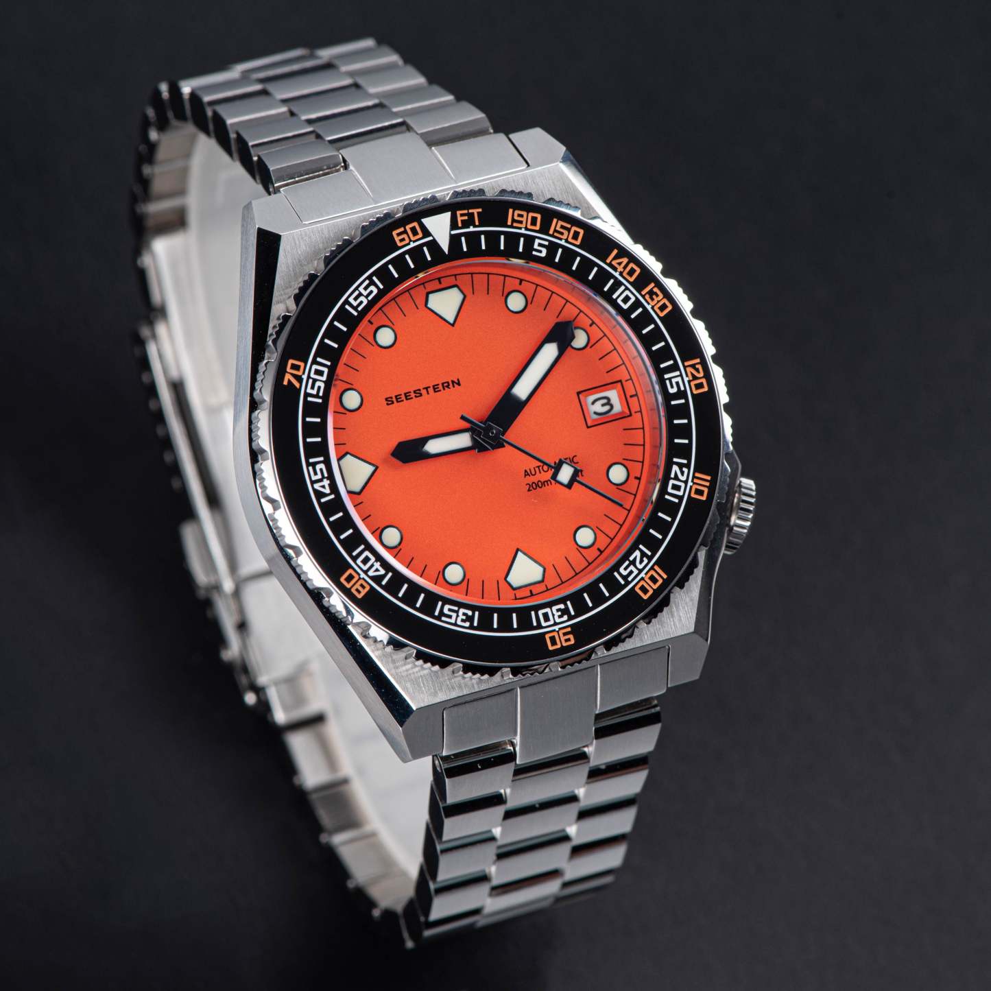 Seestern Vintage 407 600T Orange Dial Ceramic Bezel-TIME.SHOP