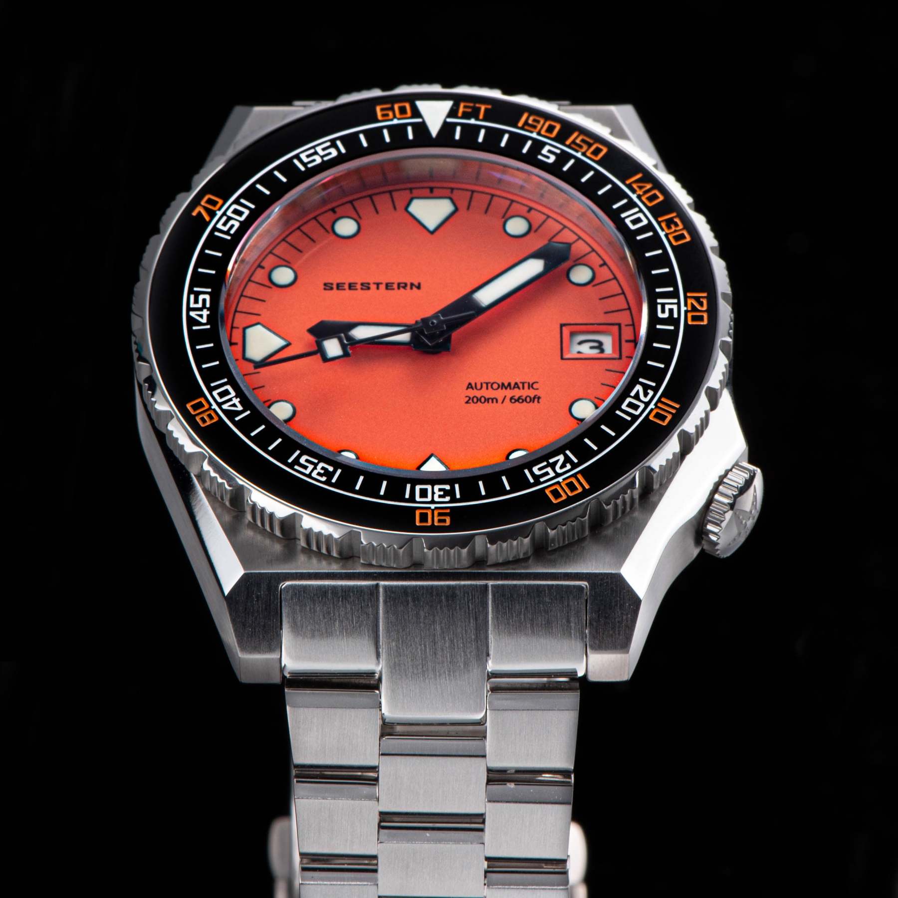 Seestern Vintage 407 600T Orange Dial Ceramic Bezel-TIME.SHOP