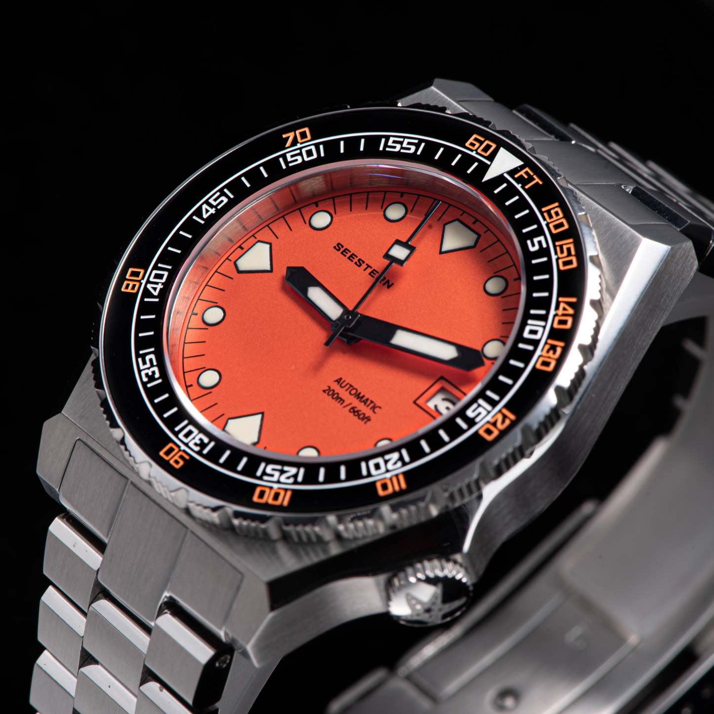 Seestern Vintage 407 600T Orange Dial Ceramic Bezel-TIME.SHOP