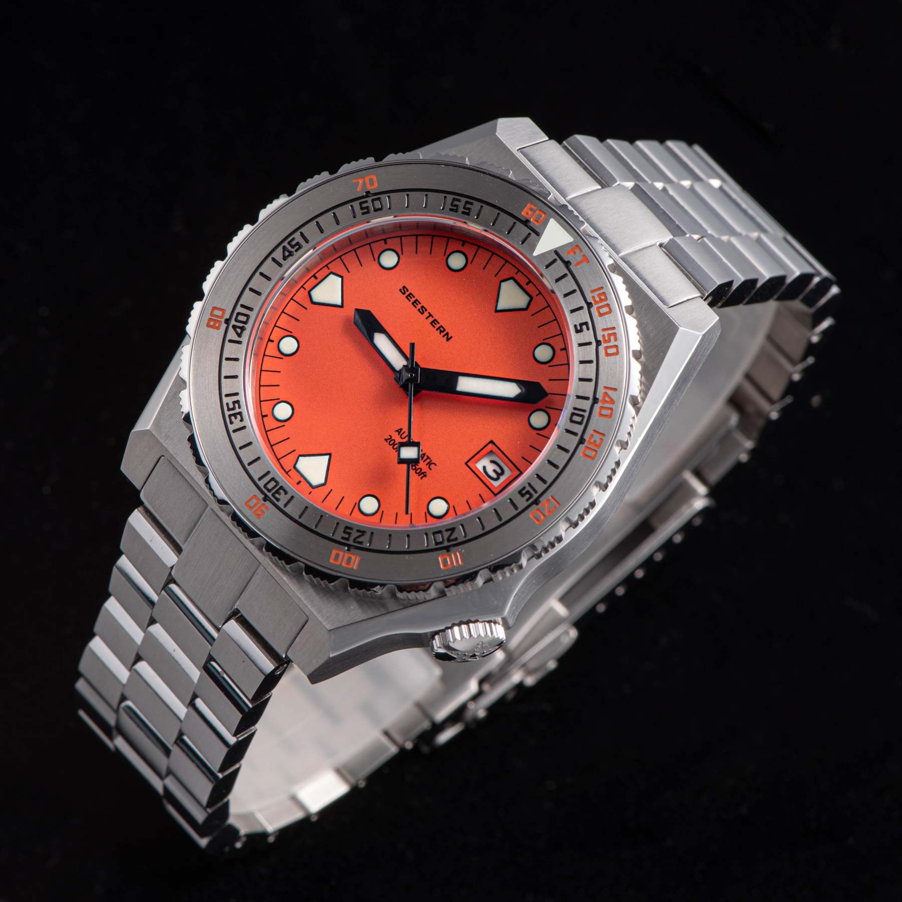 Seestern Vintage 407 600T Orange Dial Ceramic Bezel-TIME.SHOP