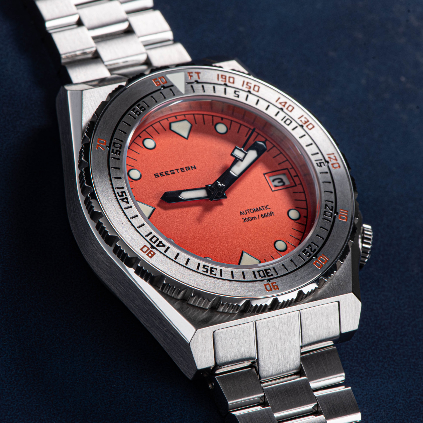 Seestern Vintage 407 600T Orange Dial Ceramic Bezel-TIME.SHOP