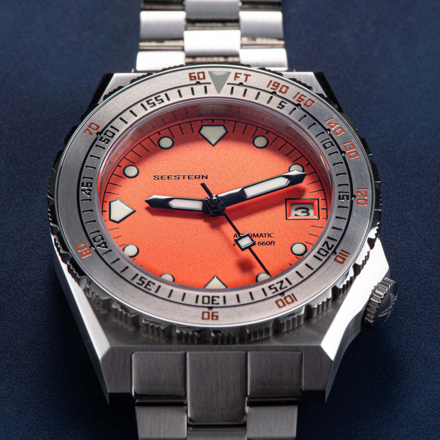 Seestern Vintage 407 600T Orange Dial Ceramic Bezel-TIME.SHOP