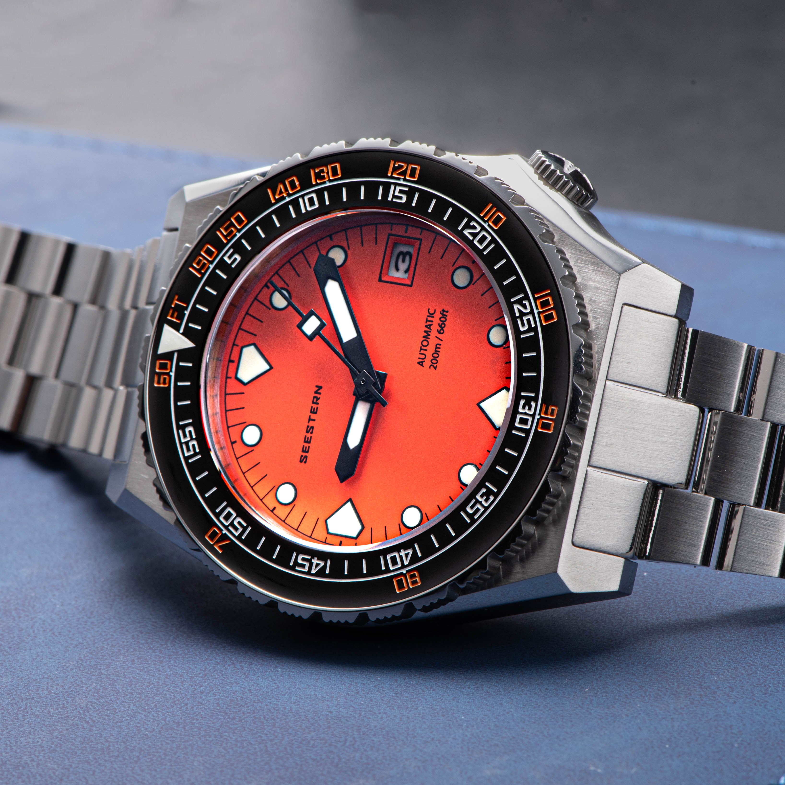 Seestern Vintage 407 600T Orange Dial Ceramic Bezel-TIME.SHOP
