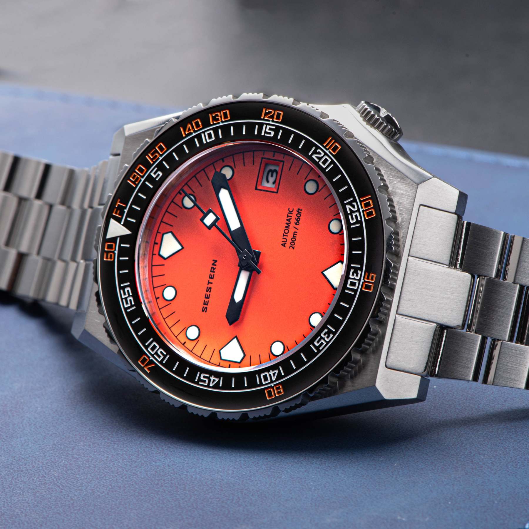 Seestern Vintage 407 600T Orange Dial Ceramic Bezel-TIME.SHOP