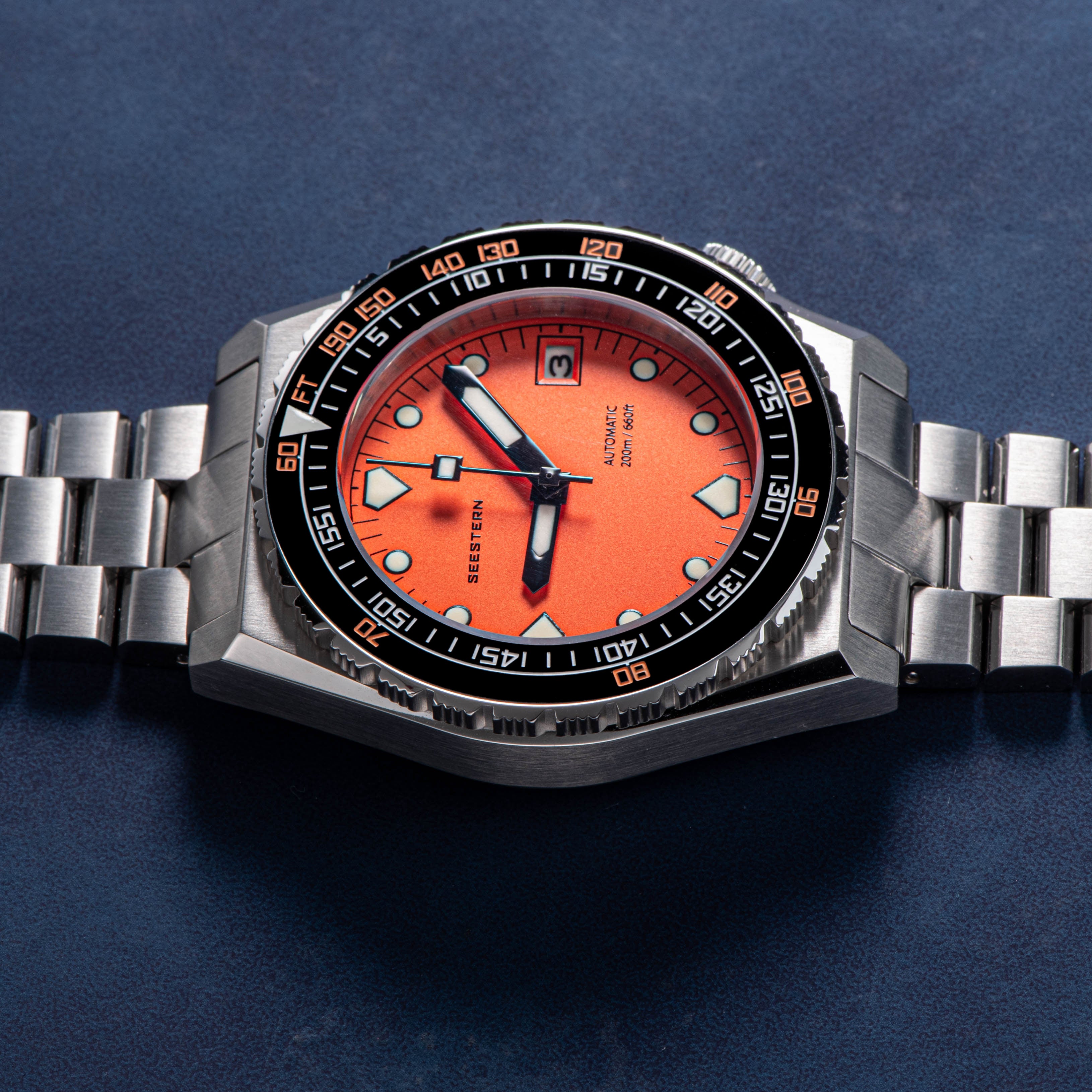 Seestern Vintage 407 600T Orange Dial Ceramic Bezel-TIME.SHOP
