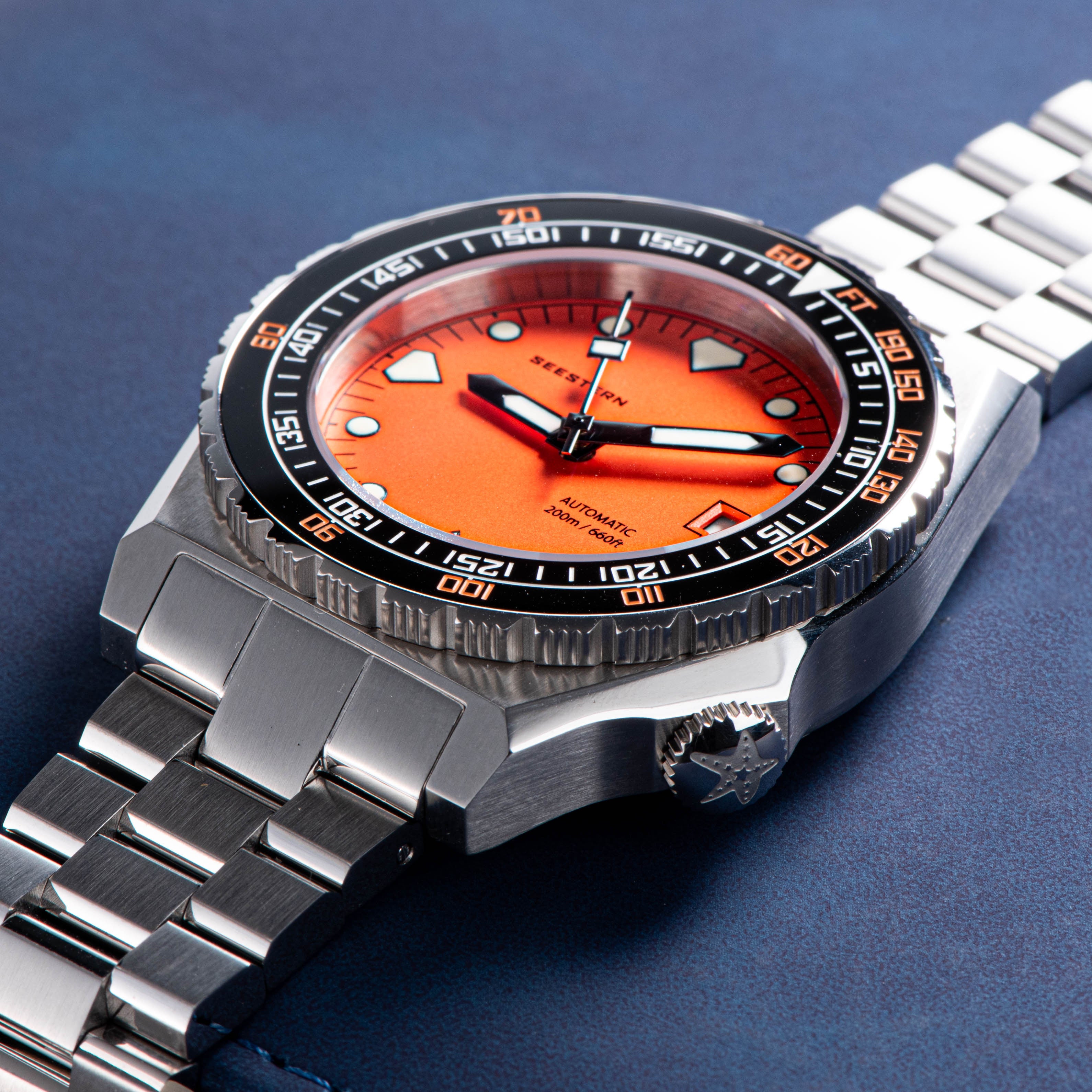 Seestern Vintage 407 600T Orange Dial Ceramic Bezel-TIME.SHOP