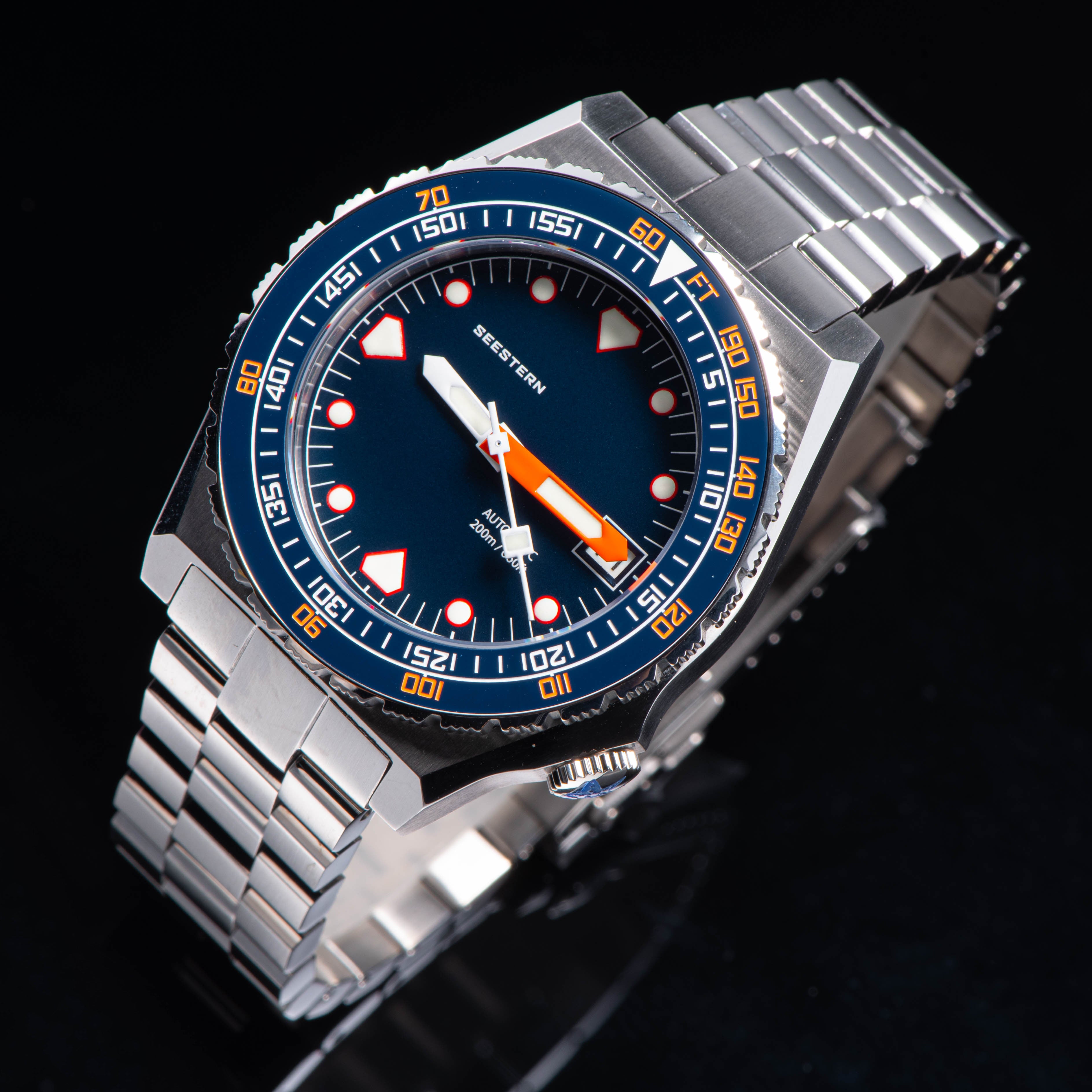 Seestern Vintage 407 600T Deep Blue Dial Ceramic Bezel-TIME.SHOP