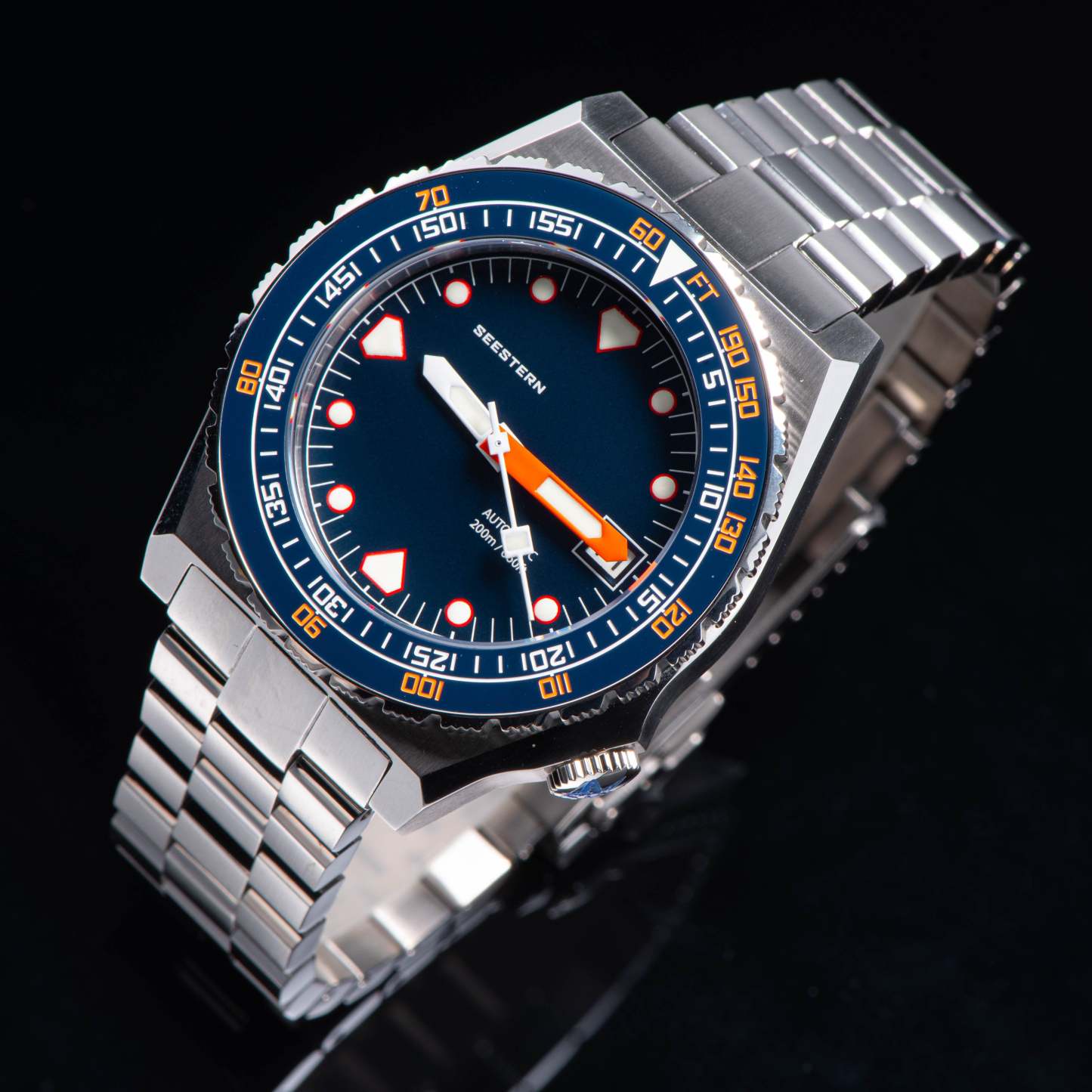 Seestern Vintage 407 600T Deep Blue Dial Ceramic Bezel-TIME.SHOP