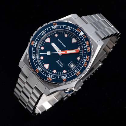 Seestern Vintage 407 600T Deep Blue Dial Ceramic Bezel-TIME.SHOP