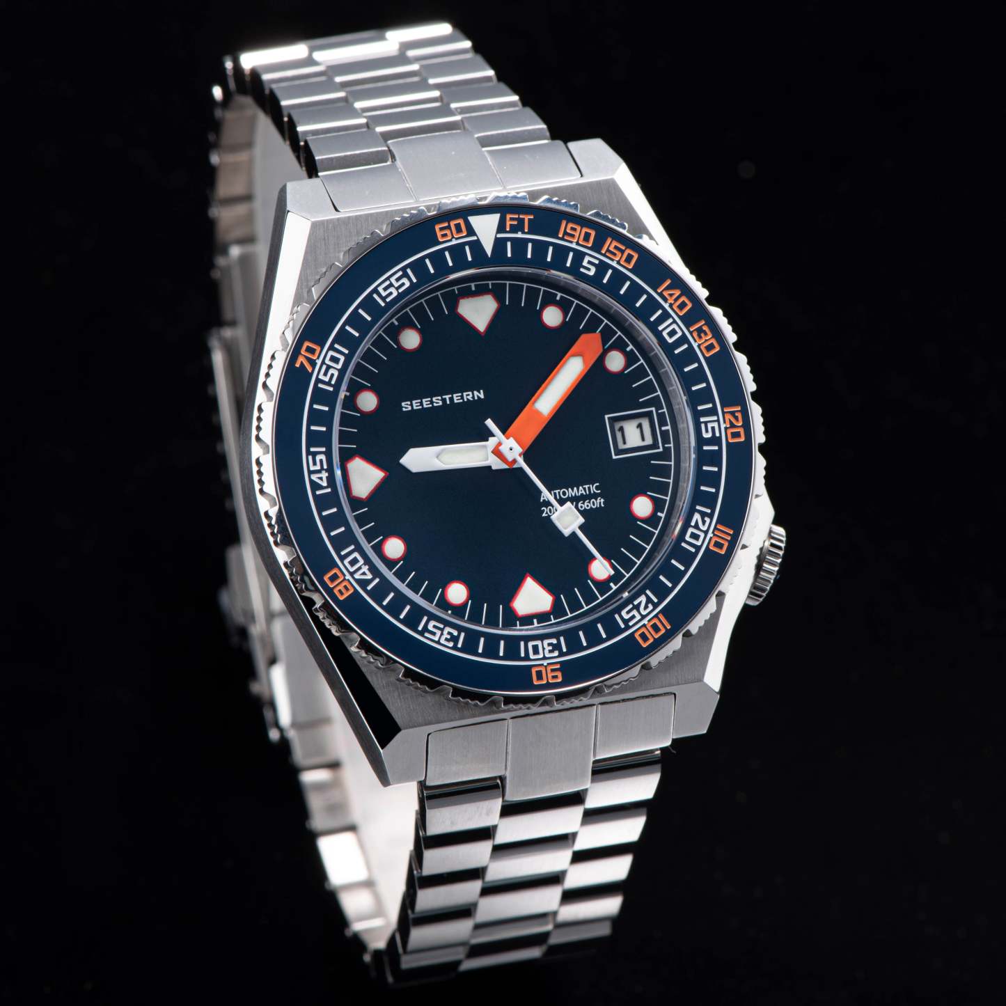 Seestern Vintage 407 600T Deep Blue Dial Ceramic Bezel-TIME.SHOP
