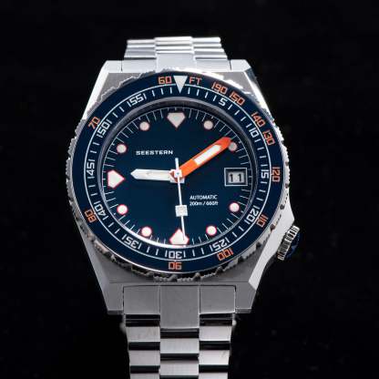 Seestern Vintage 407 600T Deep Blue Dial Ceramic Bezel-TIME.SHOP