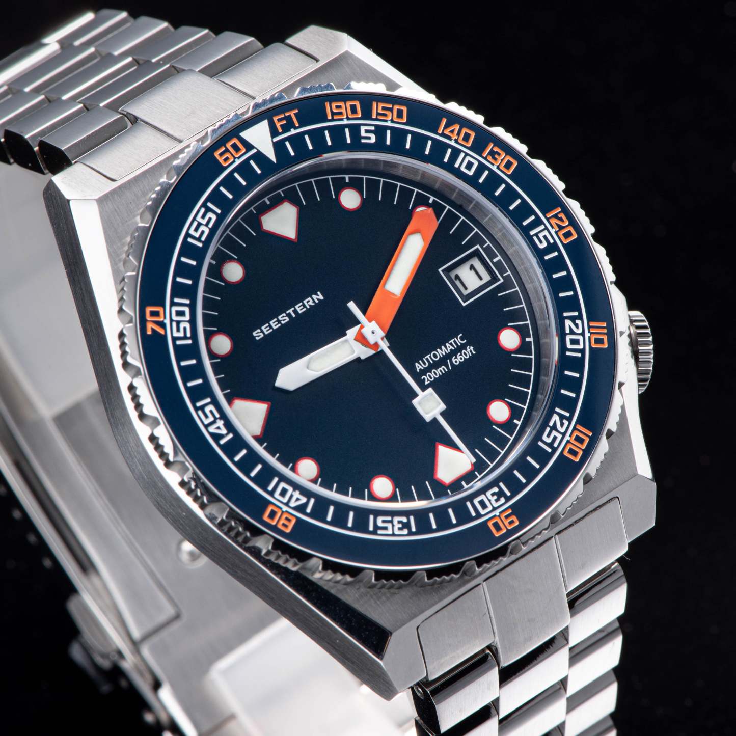 Seestern Vintage 407 600T Deep Blue Dial Ceramic Bezel-TIME.SHOP