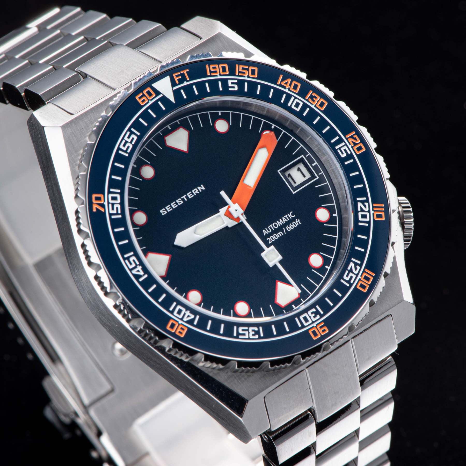 Seestern Vintage 407 600T Deep Blue Dial Ceramic Bezel-TIME.SHOP