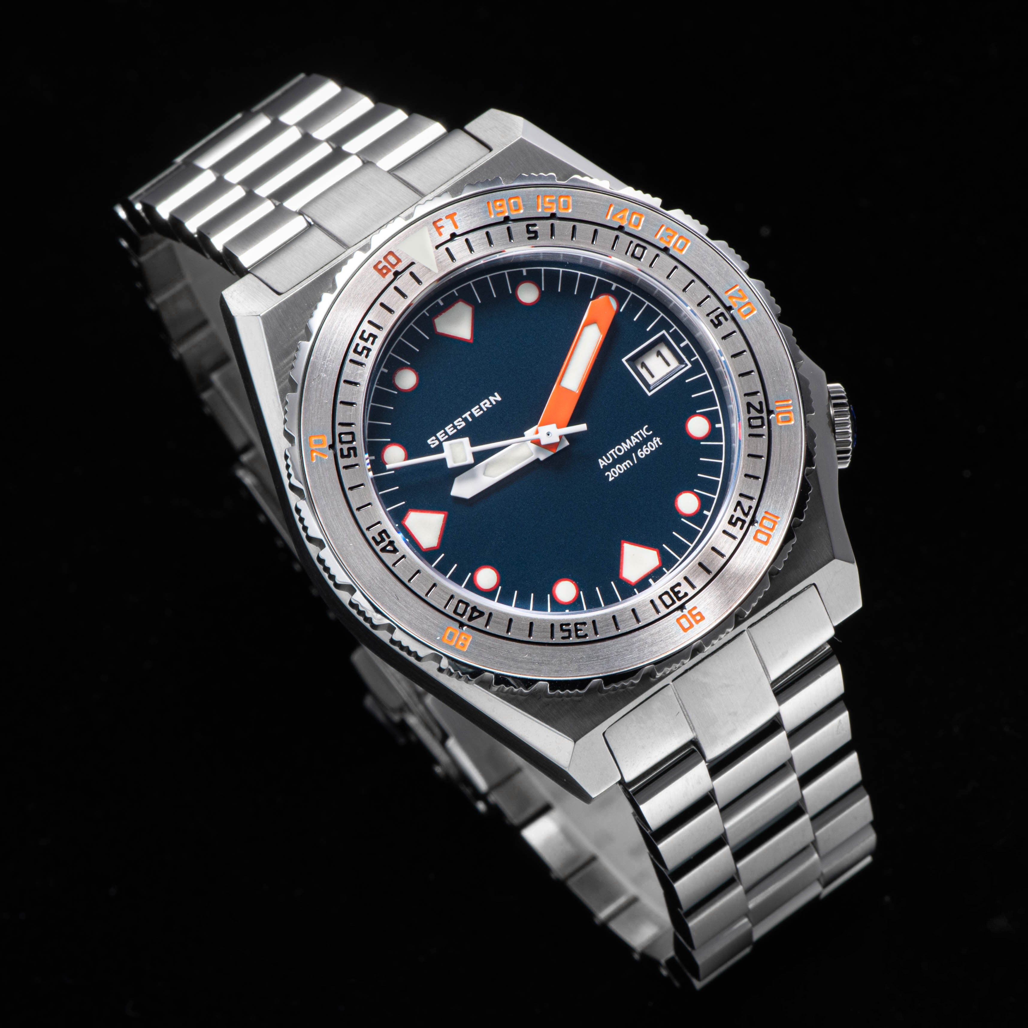 Seestern Vintage 407 600T Deep Blue Dial Ceramic Bezel-TIME.SHOP