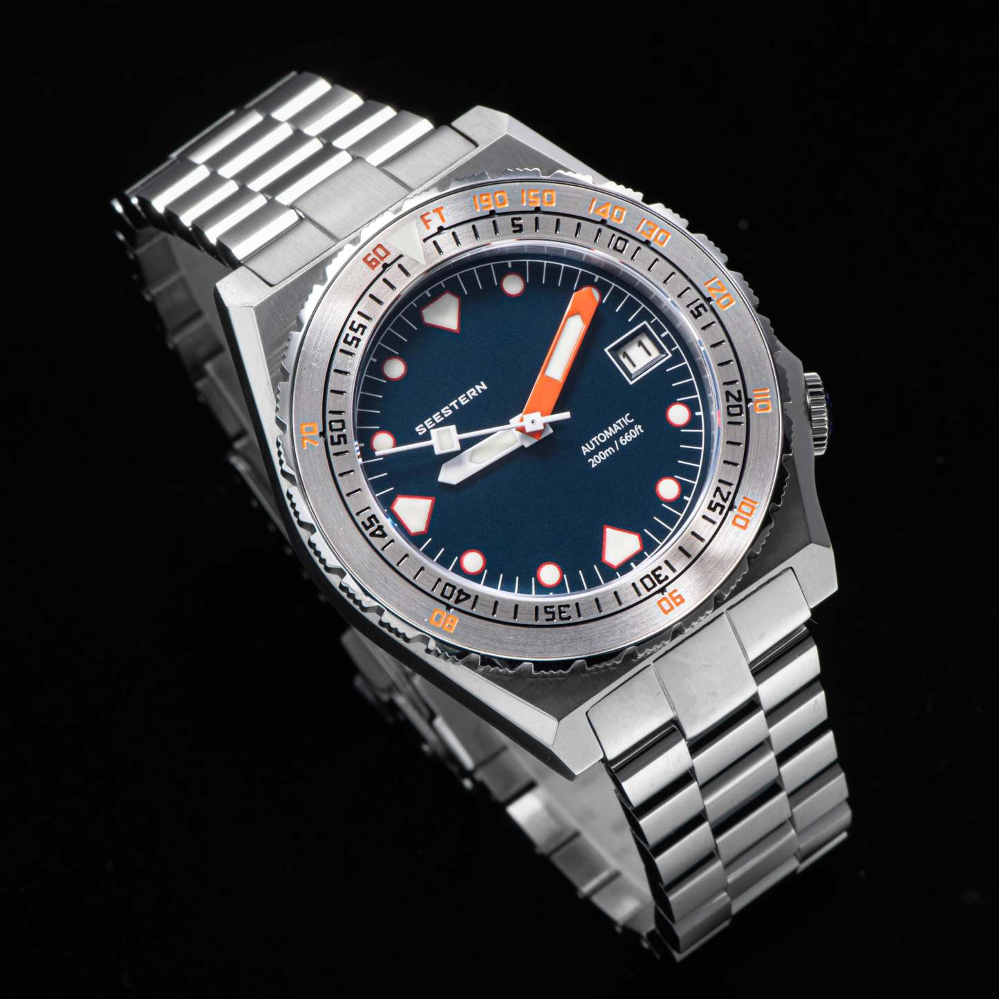 Seestern Vintage 407 600T Deep Blue Dial Ceramic Bezel-TIME.SHOP