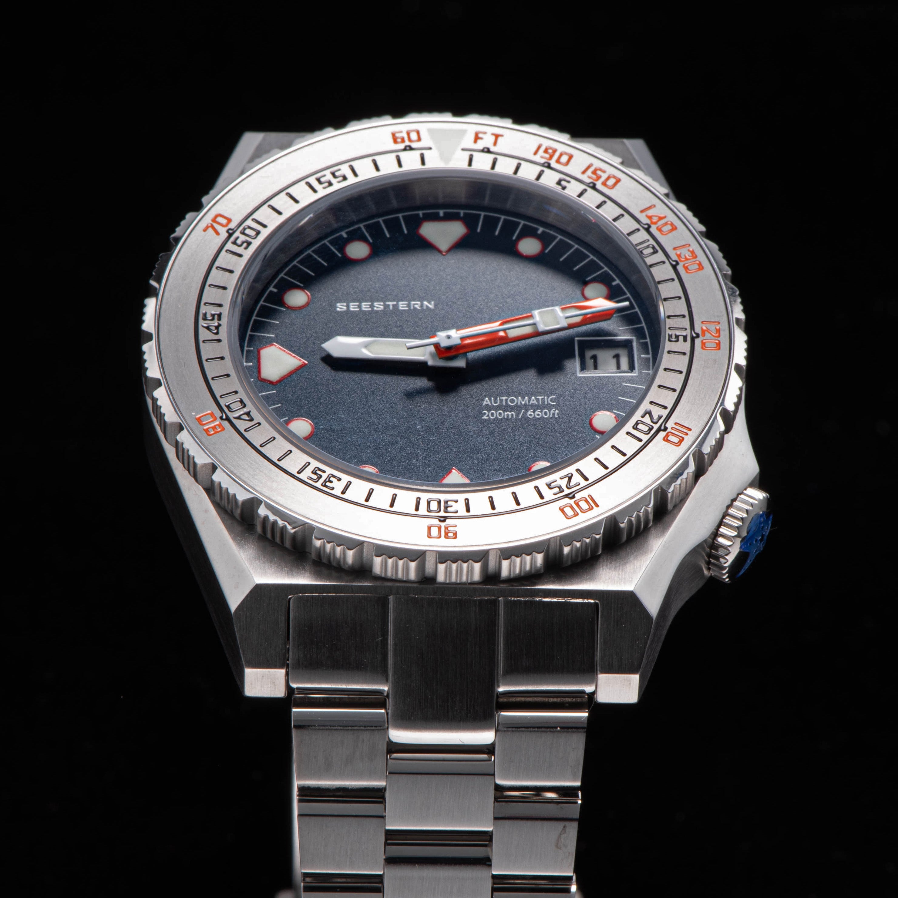 Seestern Vintage 407 600T Black Dial Ceramic Bezel-TIME.SHOP