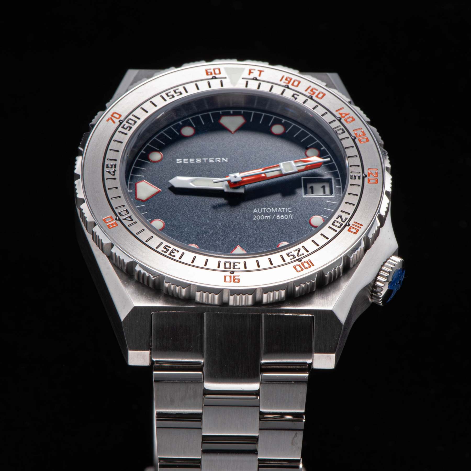 Seestern Vintage 407 600T Black Dial Ceramic Bezel-TIME.SHOP