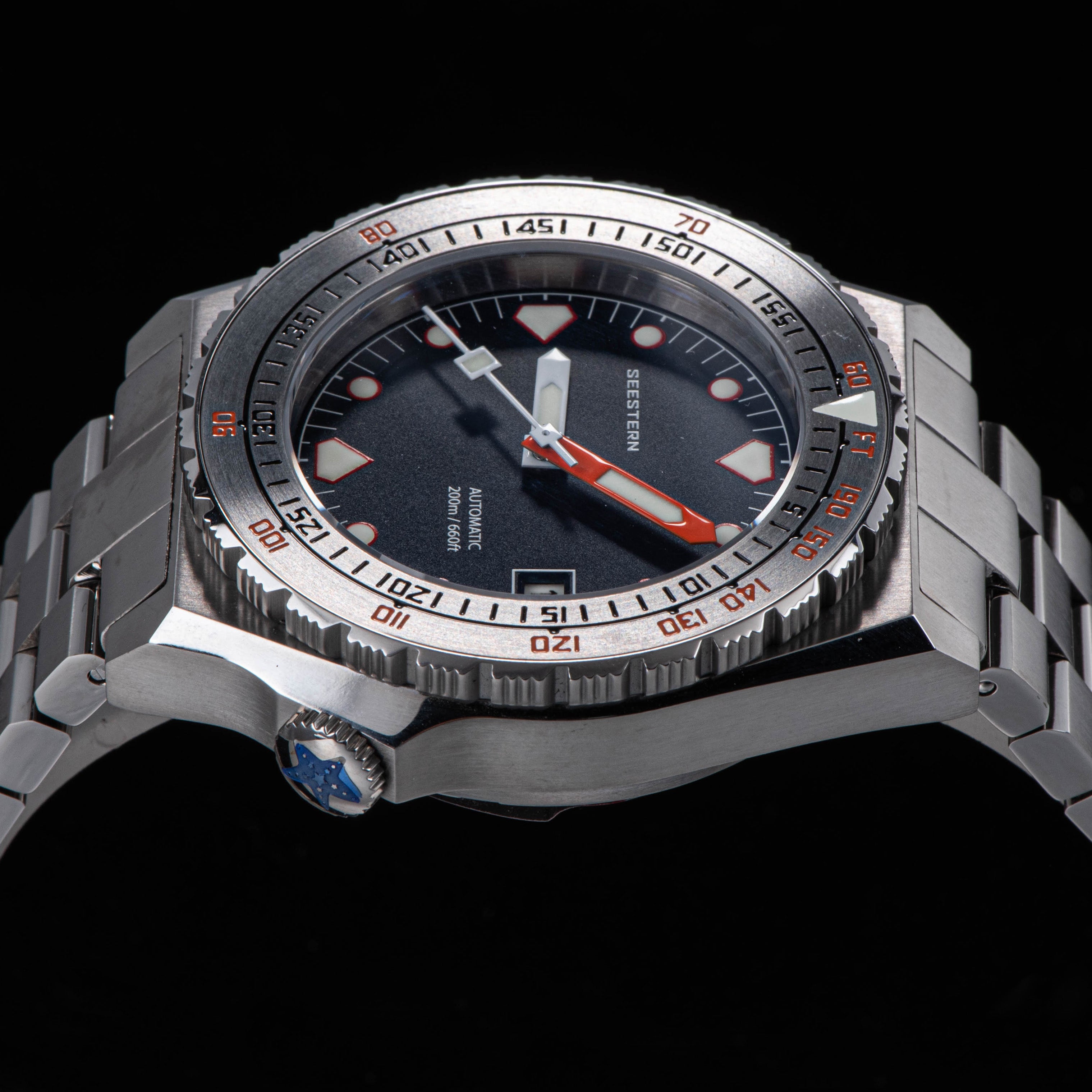 Seestern Vintage 407 600T Black Dial Ceramic Bezel-TIME.SHOP