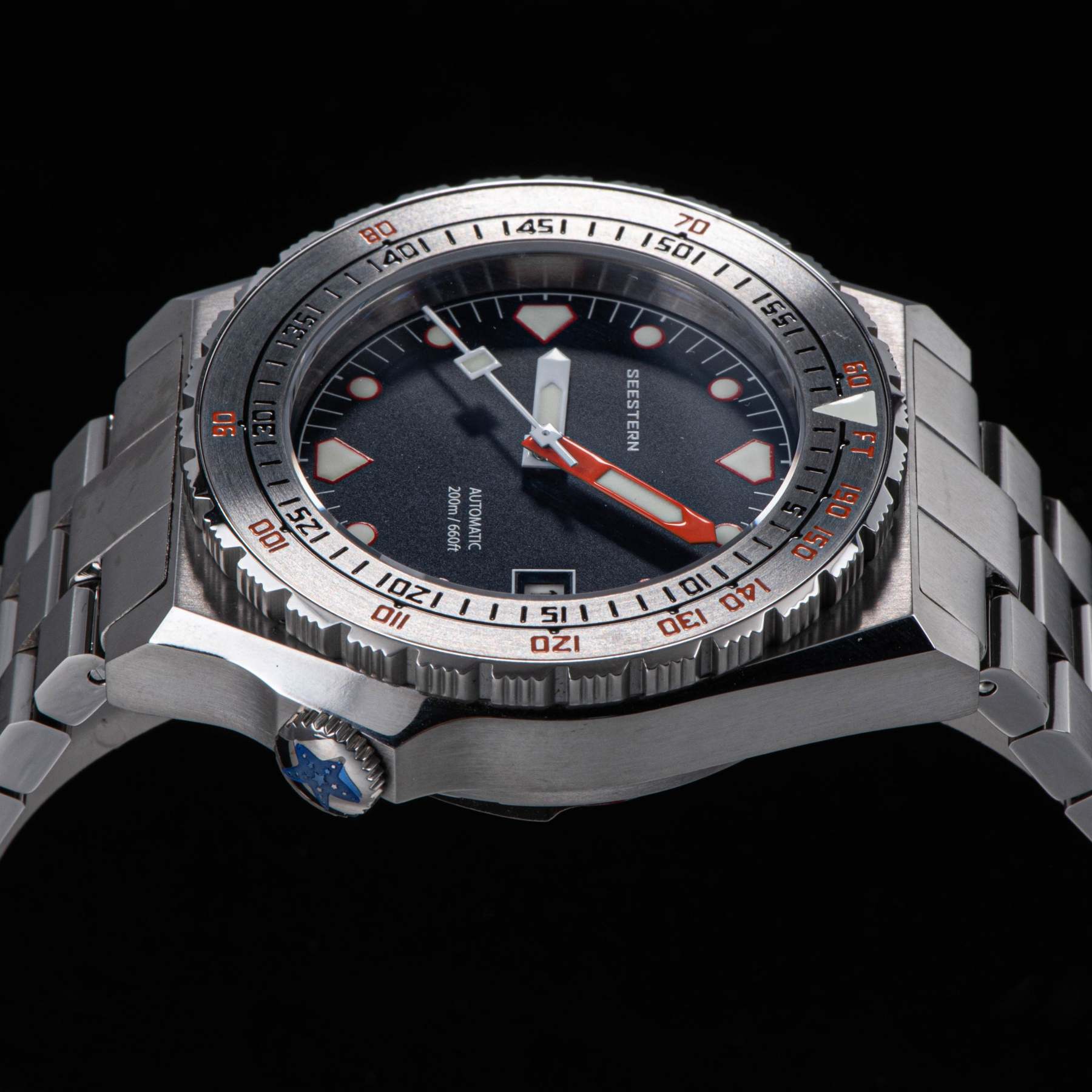 Seestern Vintage 407 600T Black Dial Ceramic Bezel-TIME.SHOP