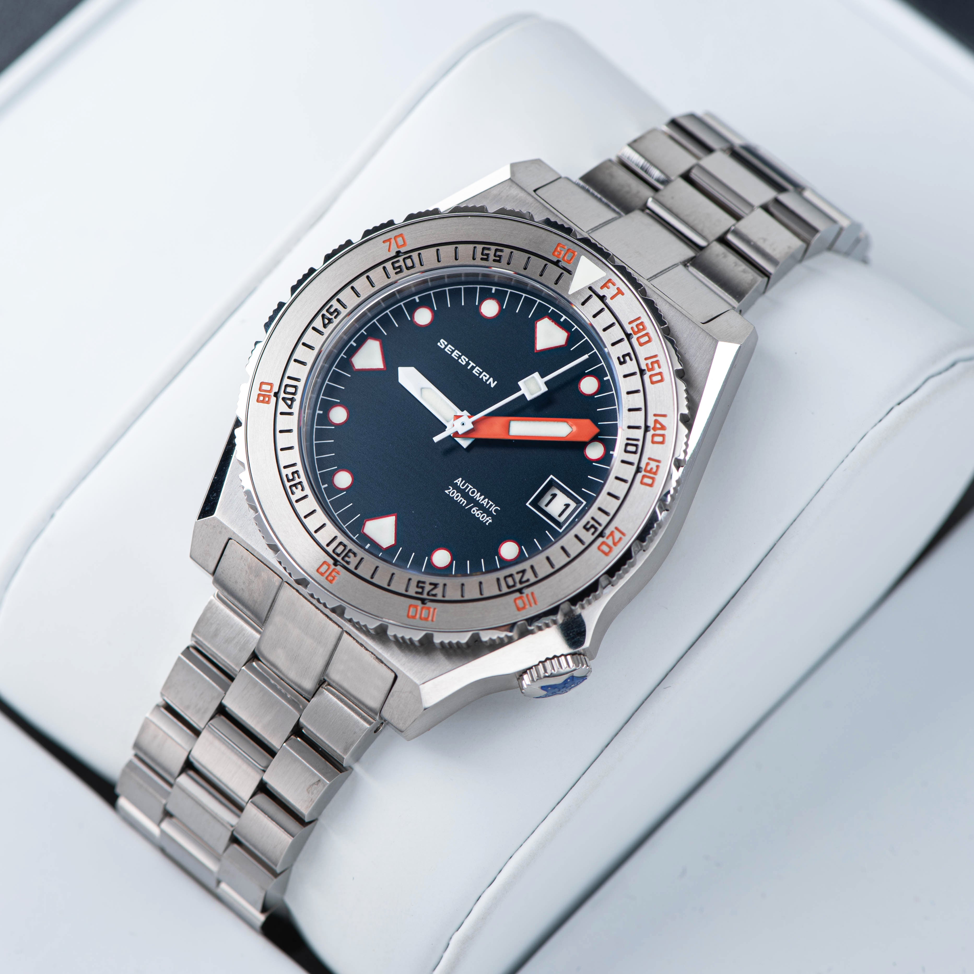 Seestern Vintage 407 600T Black Dial Ceramic Bezel-TIME.SHOP