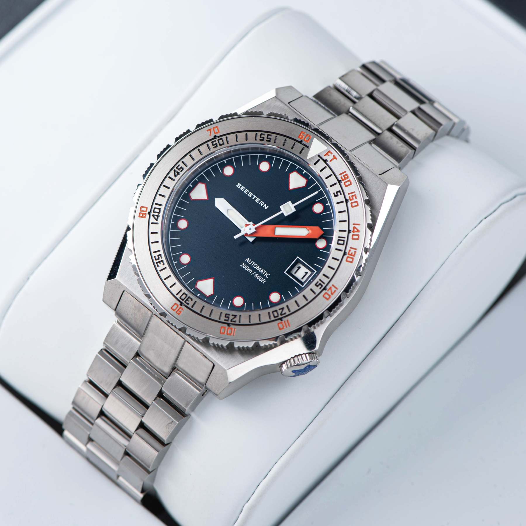 Seestern Vintage 407 600T Black Dial Ceramic Bezel-TIME.SHOP