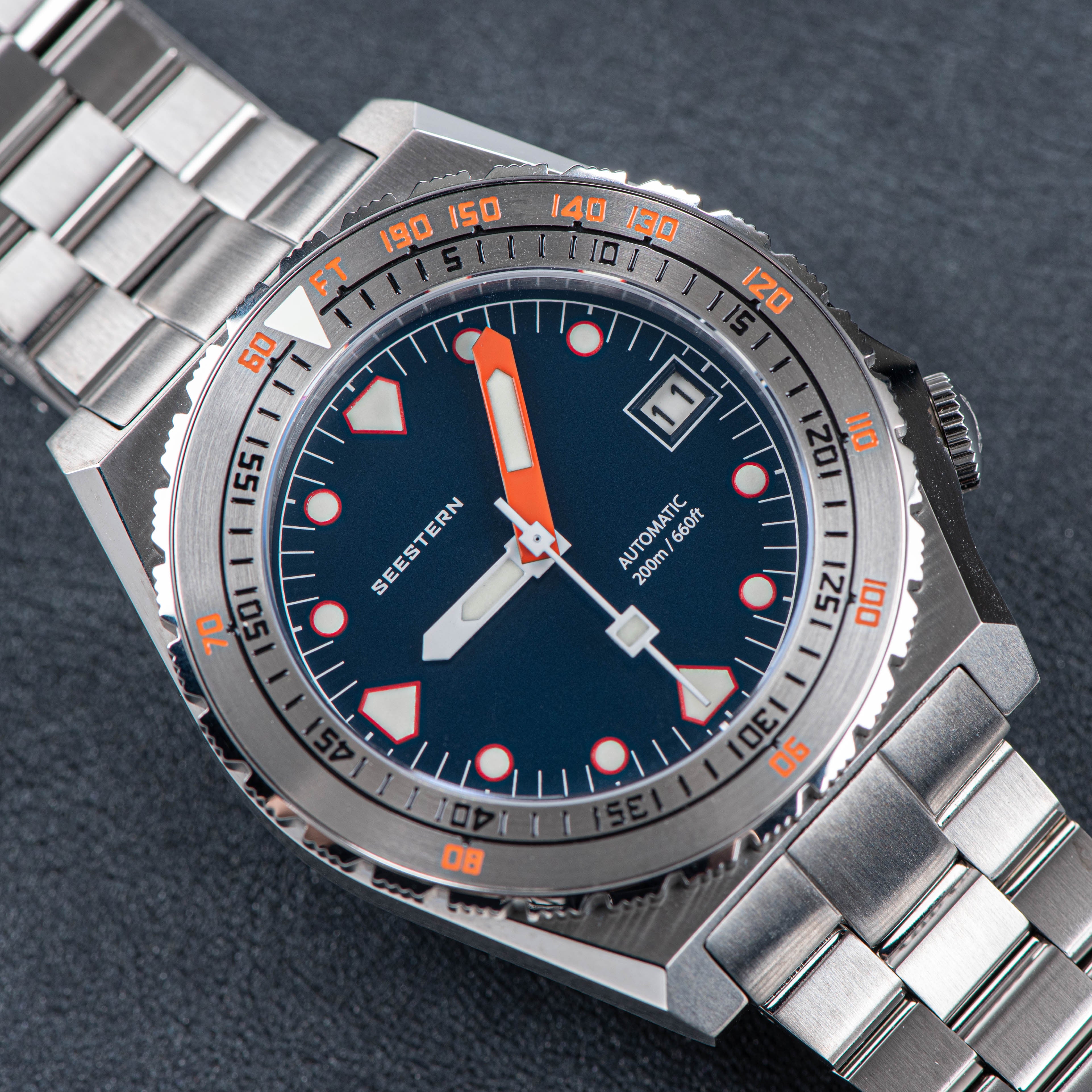 Seestern Vintage 407 600T Black Dial Ceramic Bezel-TIME.SHOP