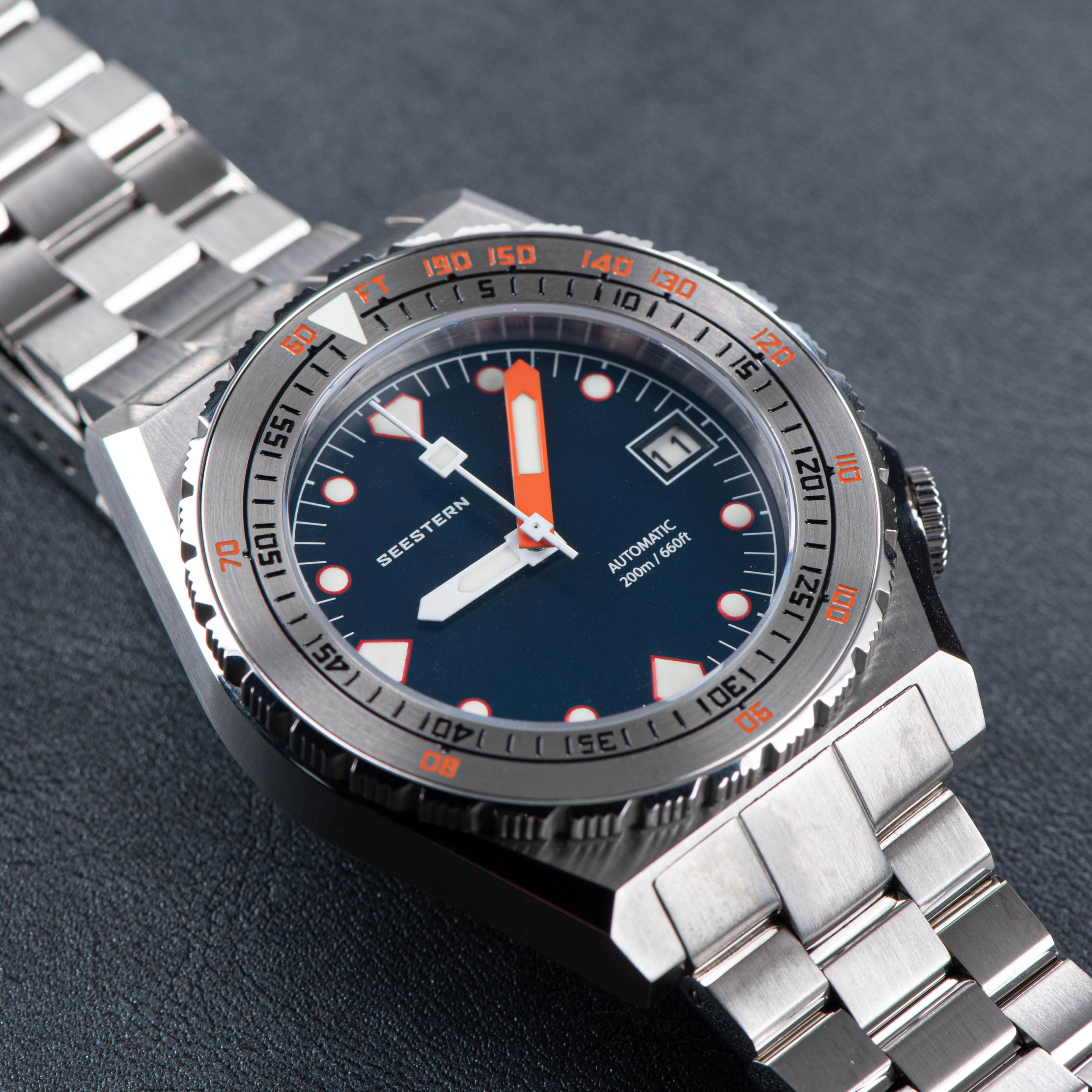 Seestern Vintage 407 600T Black Dial Ceramic Bezel-TIME.SHOP