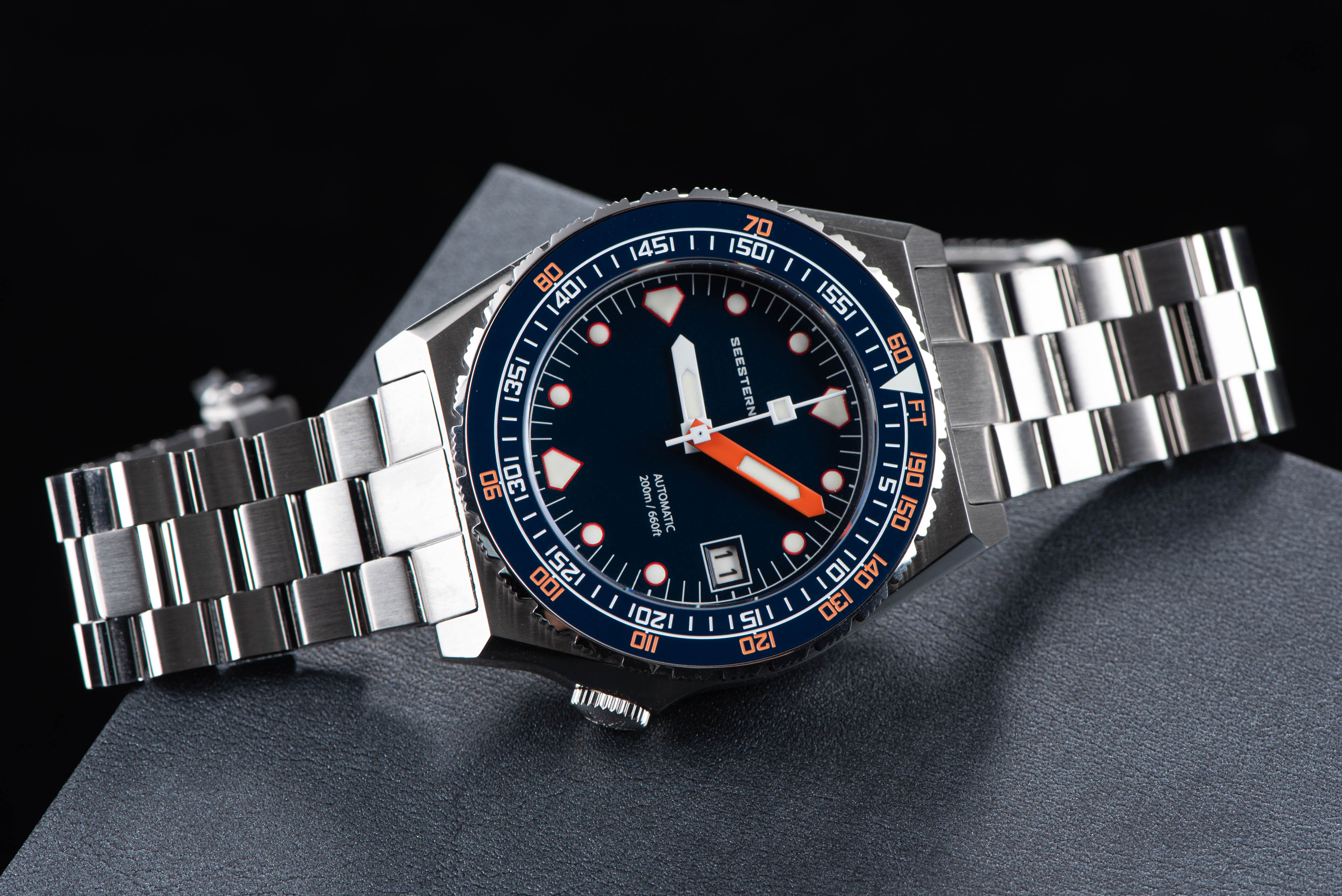 Seestern Vintage 407 600T Deep Blue Dial Ceramic Bezel-TIME.SHOP