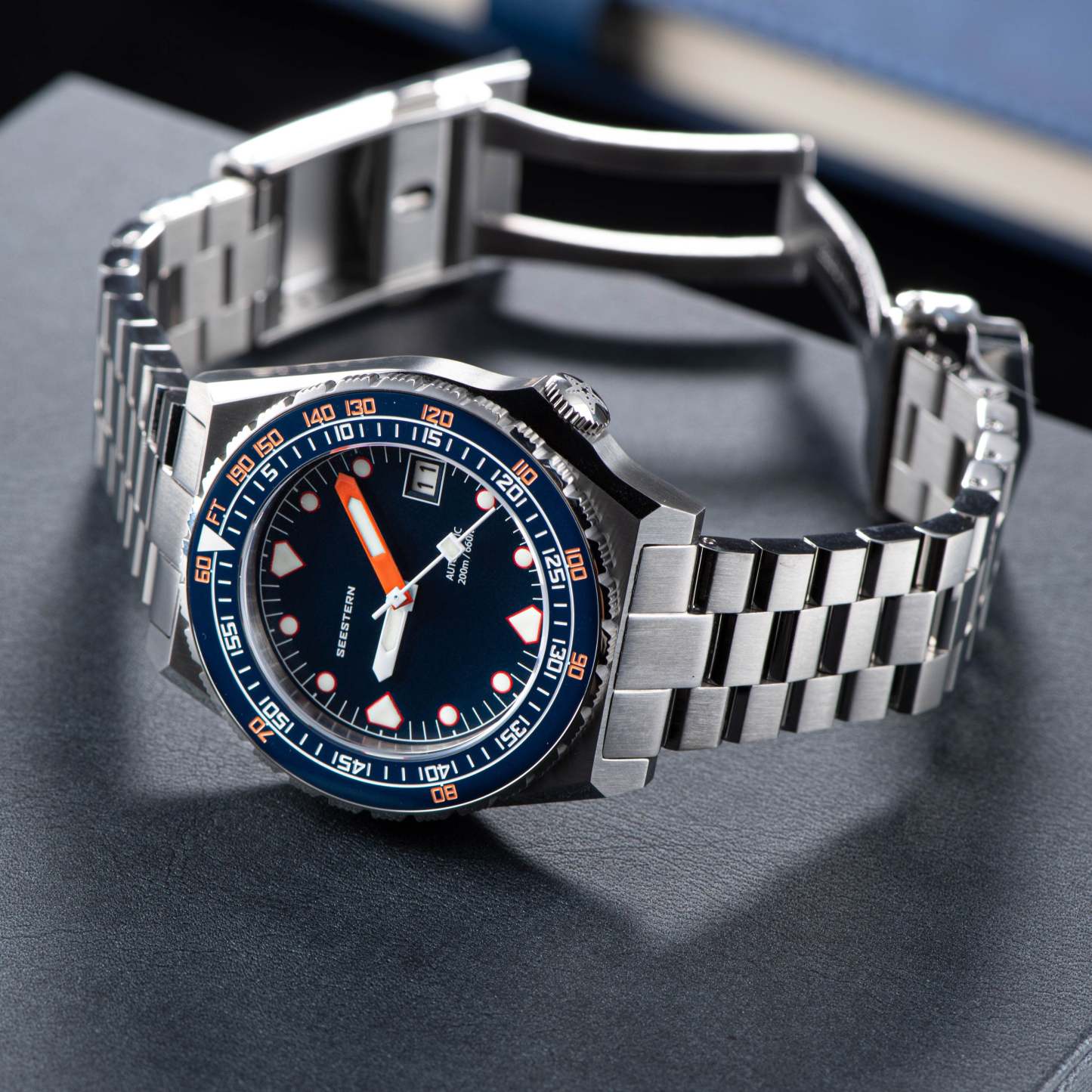 Seestern Vintage 407 600T Deep Blue Dial Ceramic Bezel-TIME.SHOP