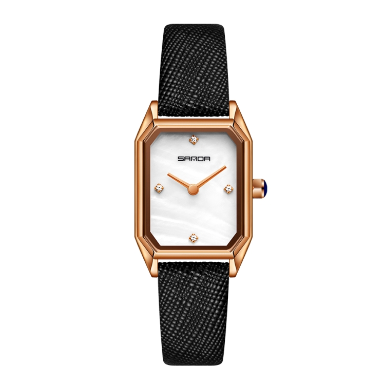 SANDA 1096 Bold Octagonal Dial Waterproof Lady Watch-TIME.SHOP