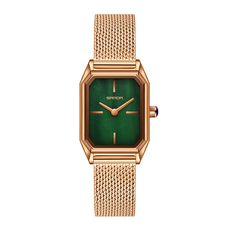 SANDA 1096 Bold Octagonal Dial Waterproof Lady Watch-TIME.SHOP