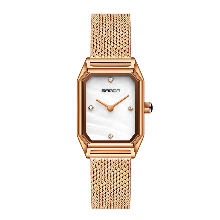 SANDA 1096 Bold Octagonal Dial Waterproof Lady Watch-TIME.SHOP