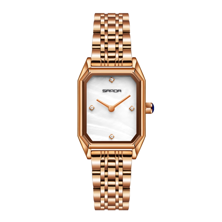 SANDA 1096 Bold Octagonal Dial Waterproof Lady Watch-TIME.SHOP