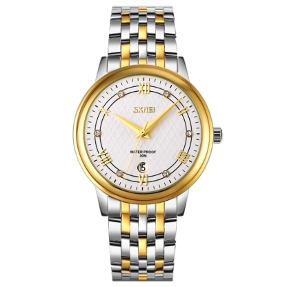 SKMEI 9272 Stainless Steel Buckle Strap Waterproof Quartz Watch-TIME.SHOP
