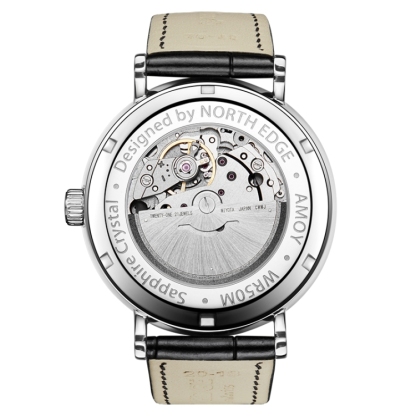 NORTH EDGE AMOY Multifunctional Business Men's Watch Waterproof Leather Mechanical Watch-TIME.SHOP